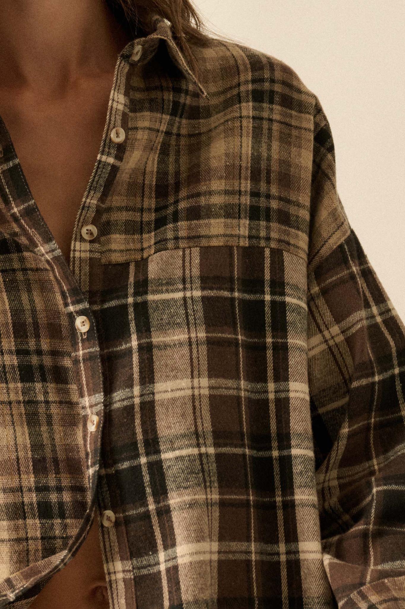 Country Roads Colorblock Plaid Button-Up Shirt - Image 4