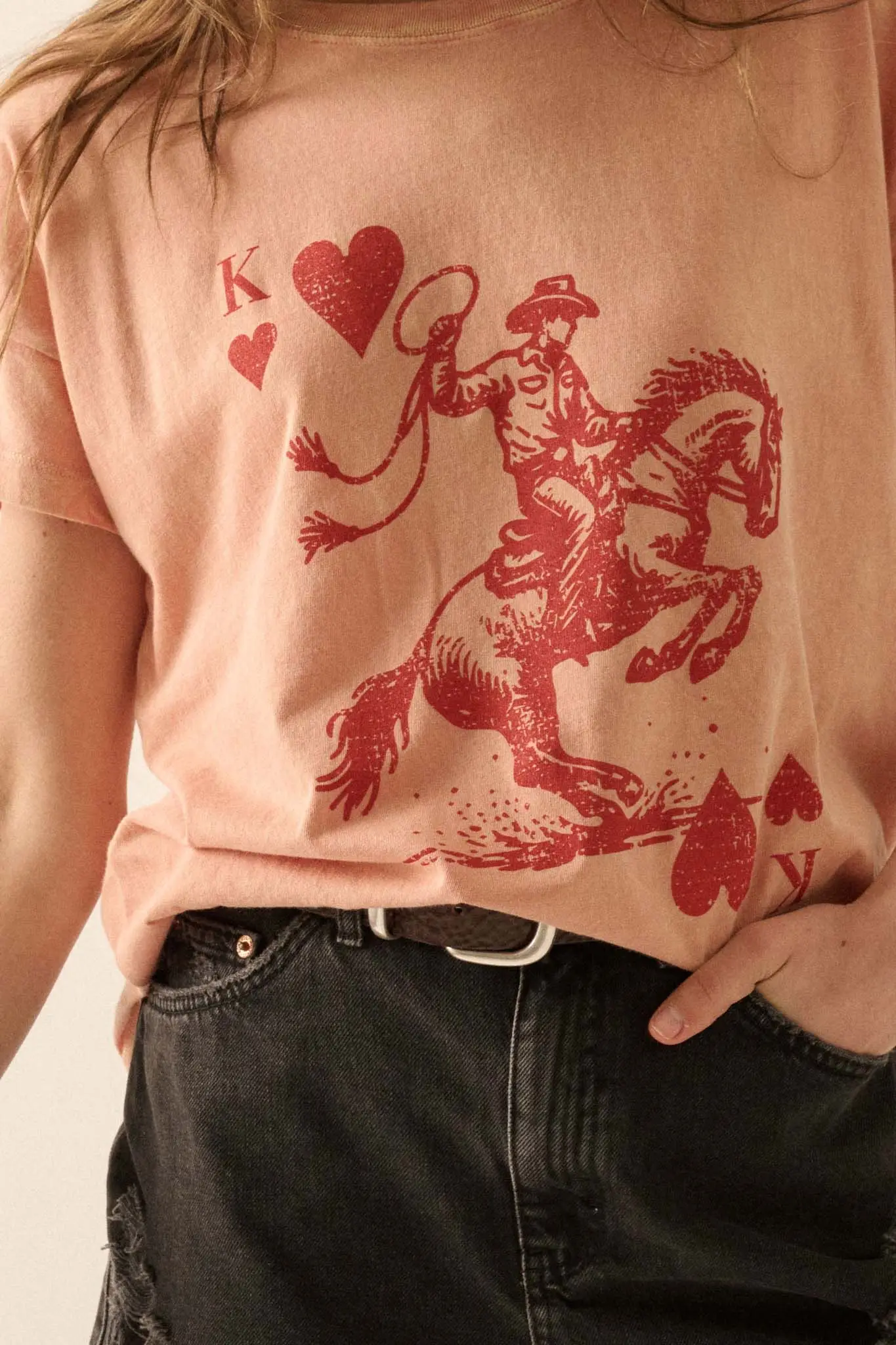 Cowboy King of Hearts Vintage-Wash Graphic Tee - Image 2