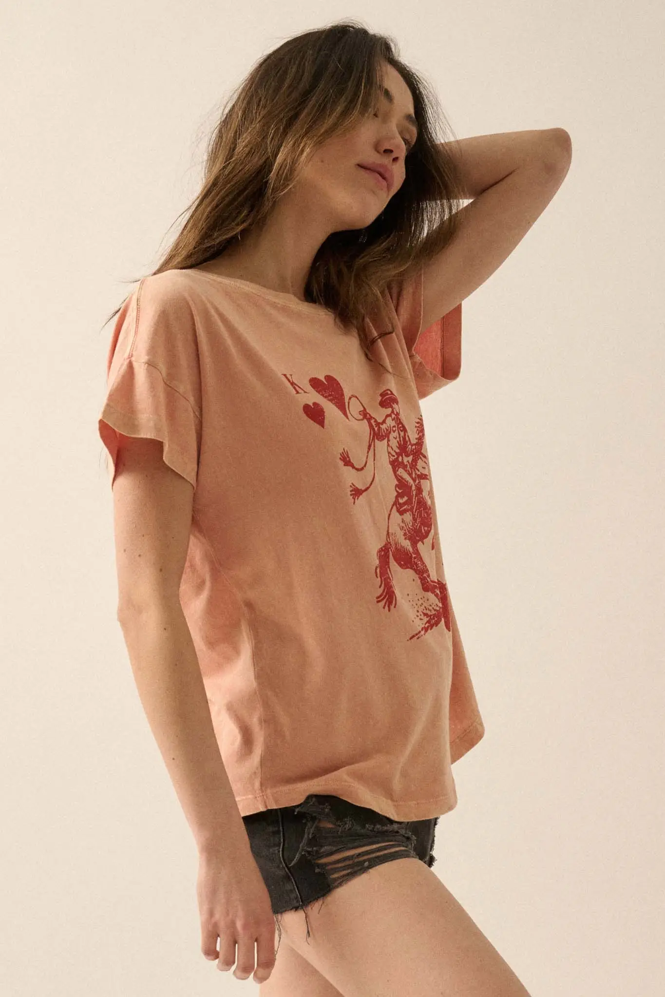 Cowboy King of Hearts Vintage-Wash Graphic Tee - Image 5
