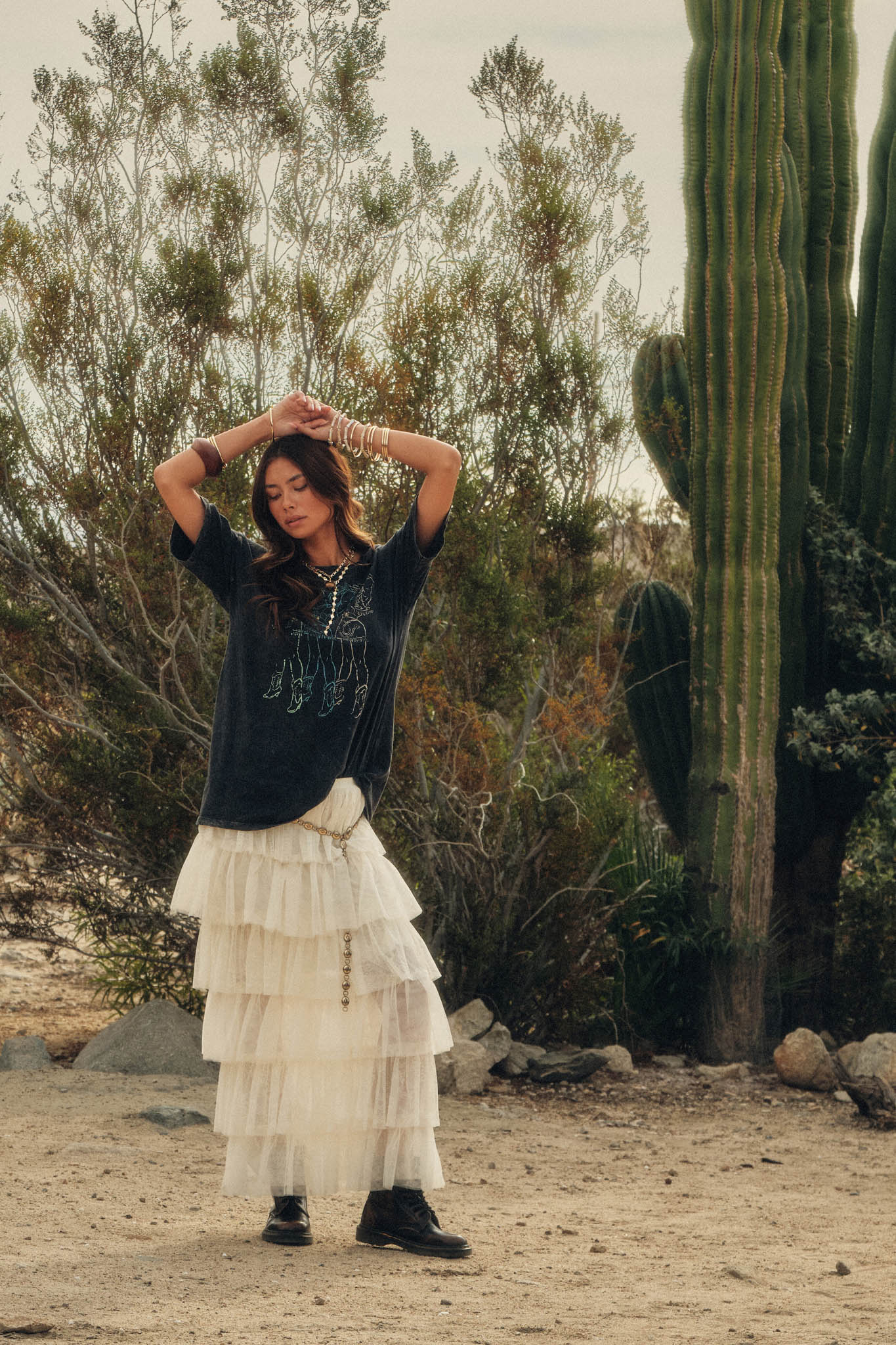 Cowgirl Cutie Vintage-Wash Oversize Graphic Tee - Image 4