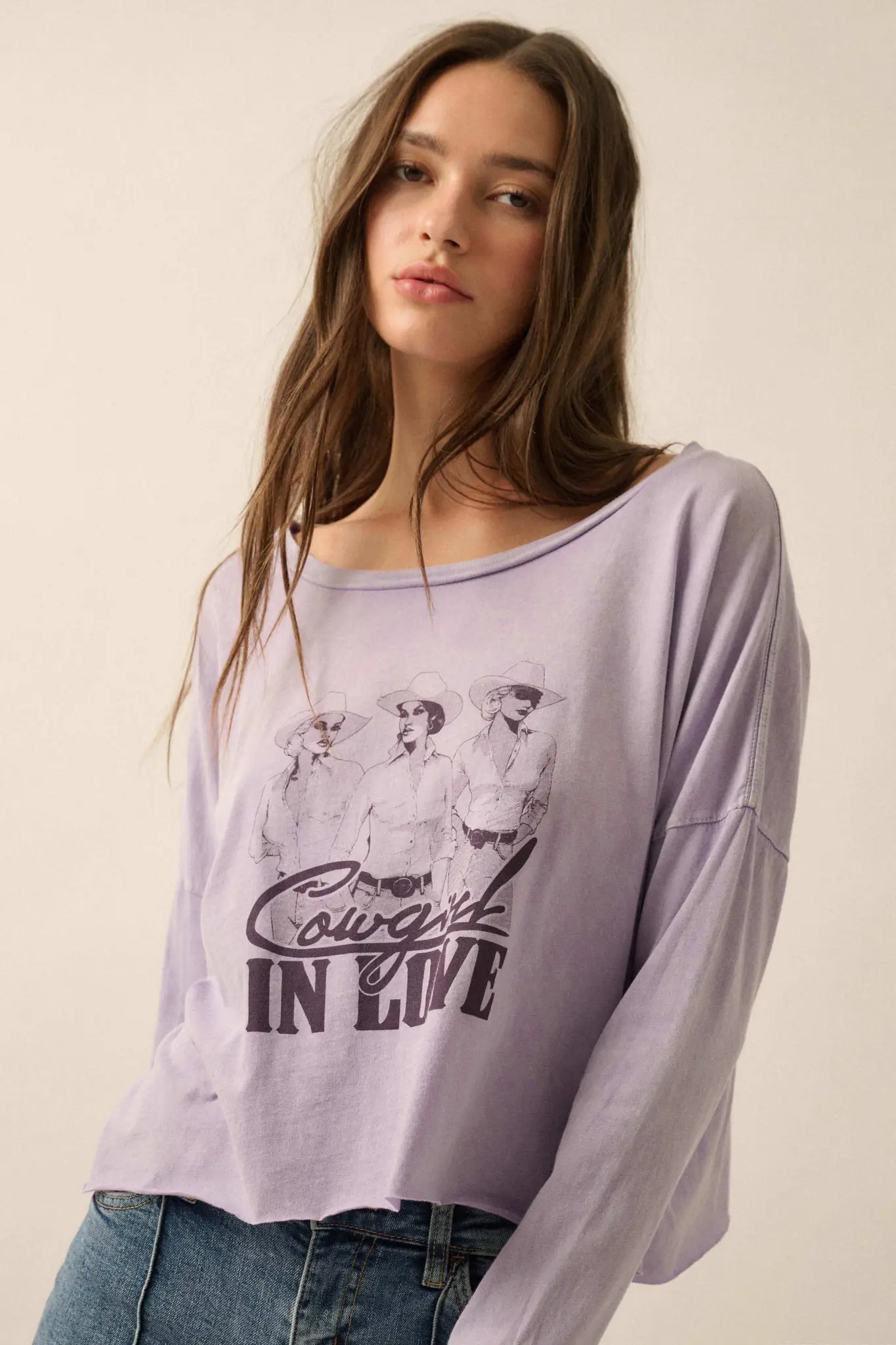 Cowgirl in Love Cropped Long-Sleeve Graphic Tee - Image 6
