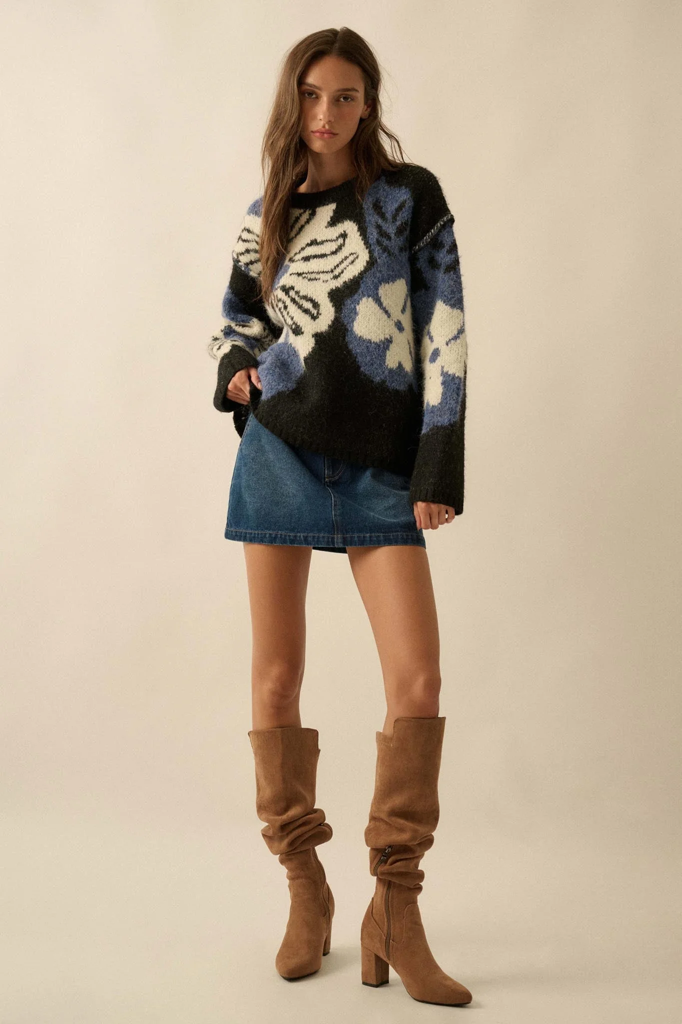 Cozy Bouquet Floral Jacquard-Knit Sweater - Image 12