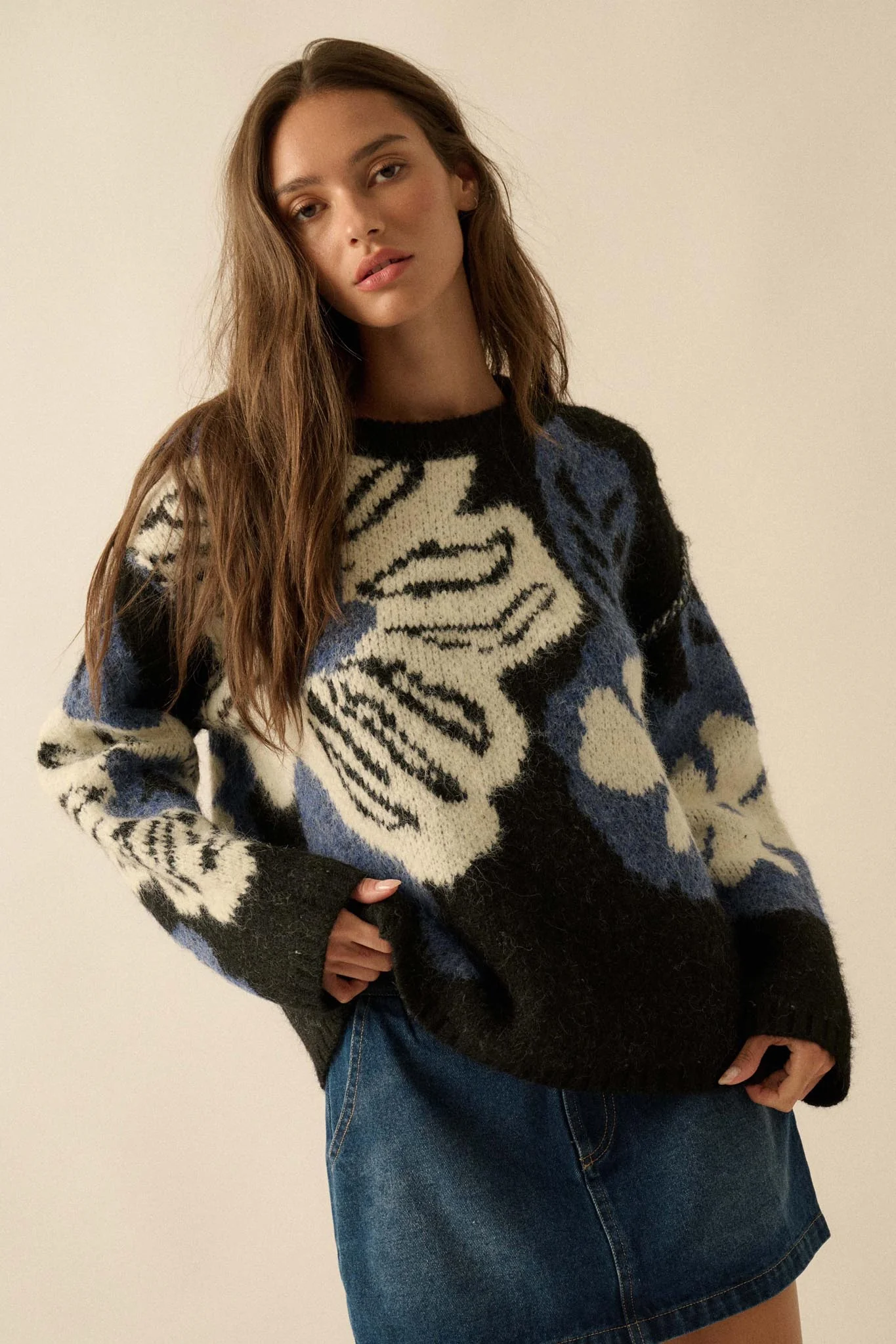 Cozy Bouquet Floral Jacquard-Knit Sweater - Image 13