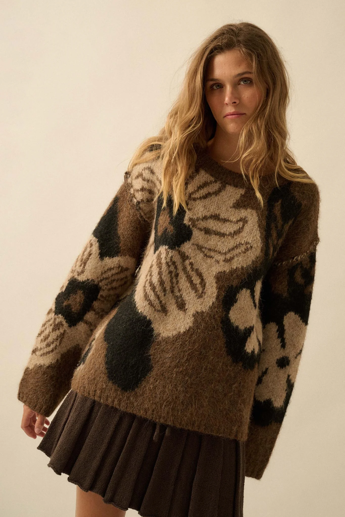 Cozy Bouquet Floral Jacquard-Knit Sweater - Image 4