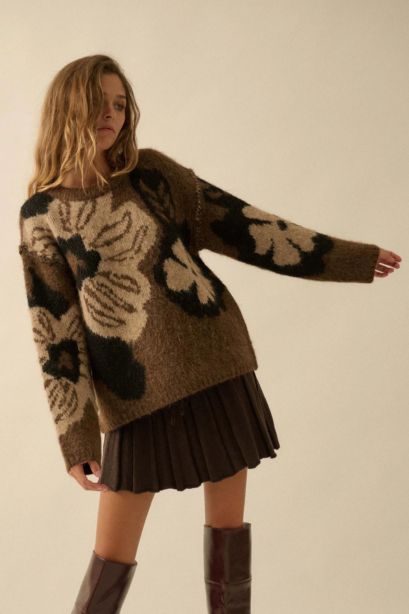 Cozy Bouquet Floral Jacquard-Knit Sweater - Image 7