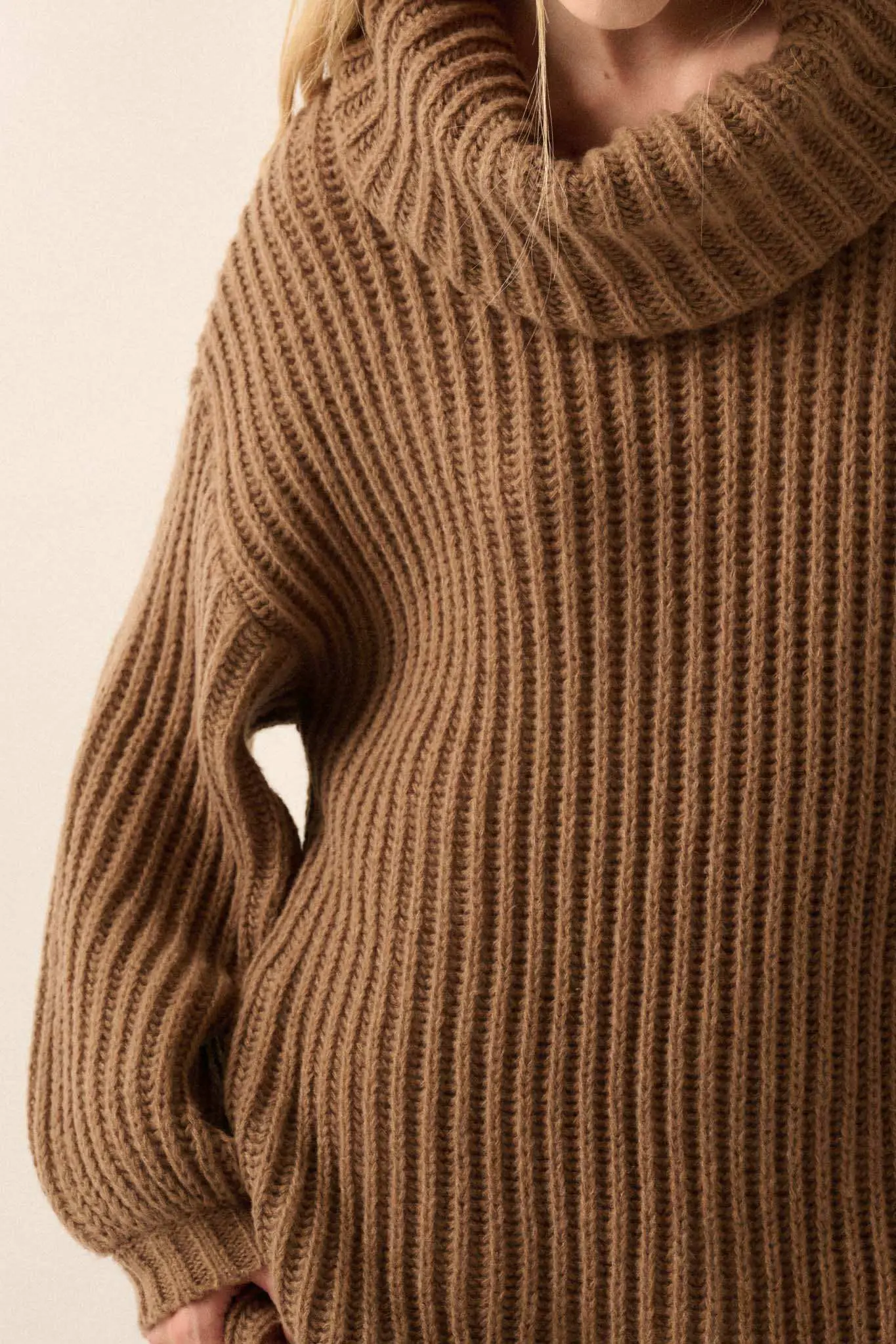 Cozy Up Chunky Knit Oversize Cowl-Neck Sweater - Image 28