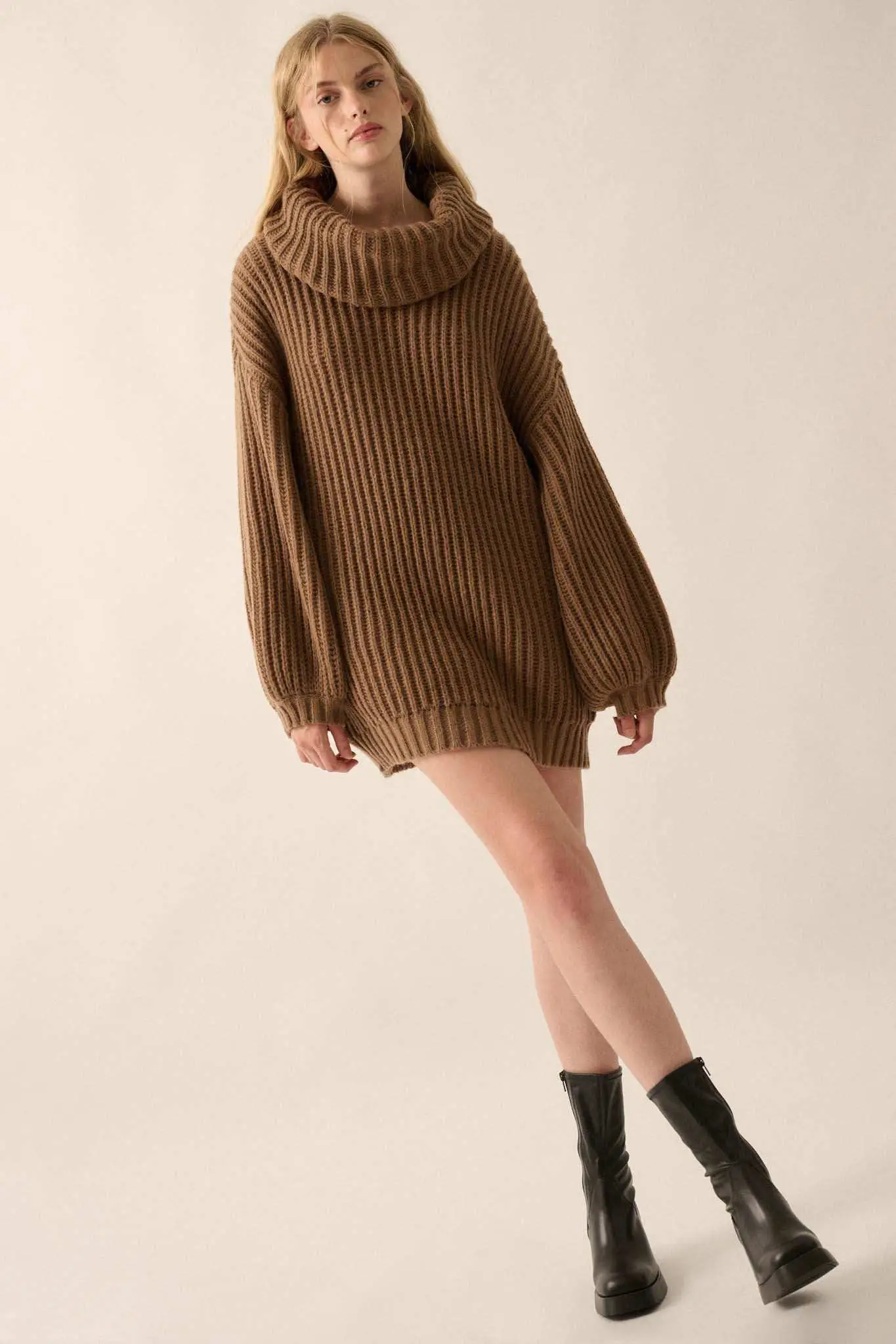 Cozy Up Chunky Knit Oversize Cowl-Neck Sweater - Image 30