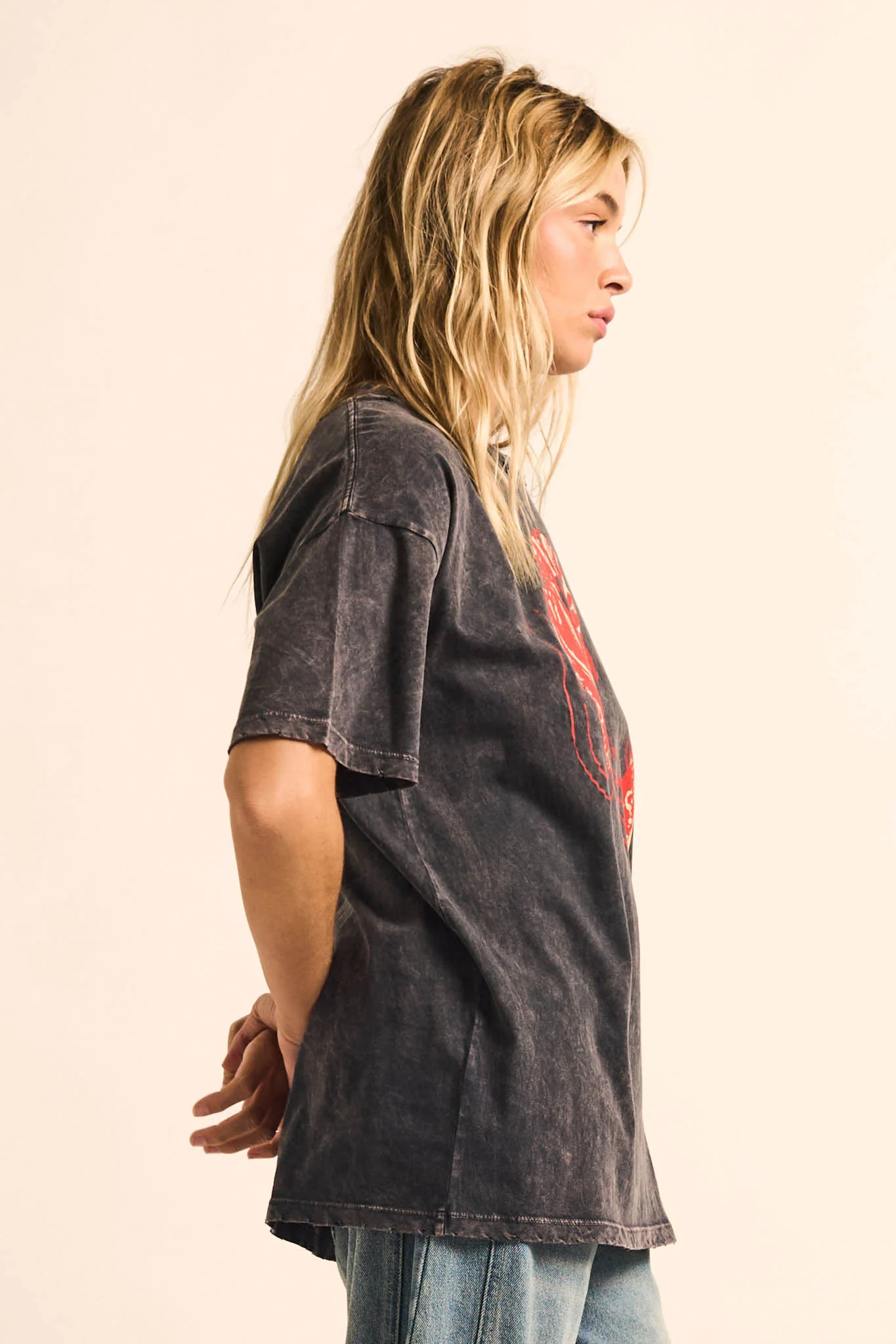Crawdad Song Vintage-Wash Oversize Graphic Tee - Image 5