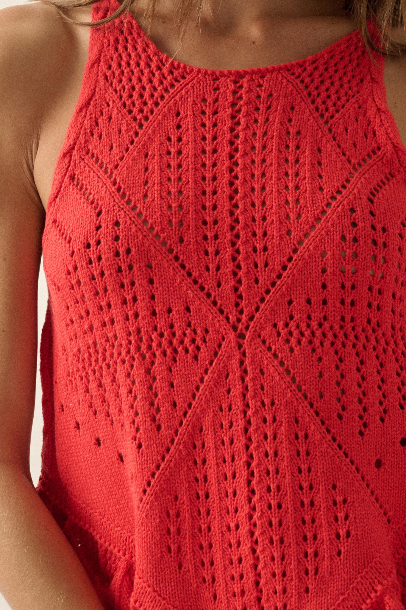 Crochet All Day Crochet-Knit Ruffle Tank Top - Image 11