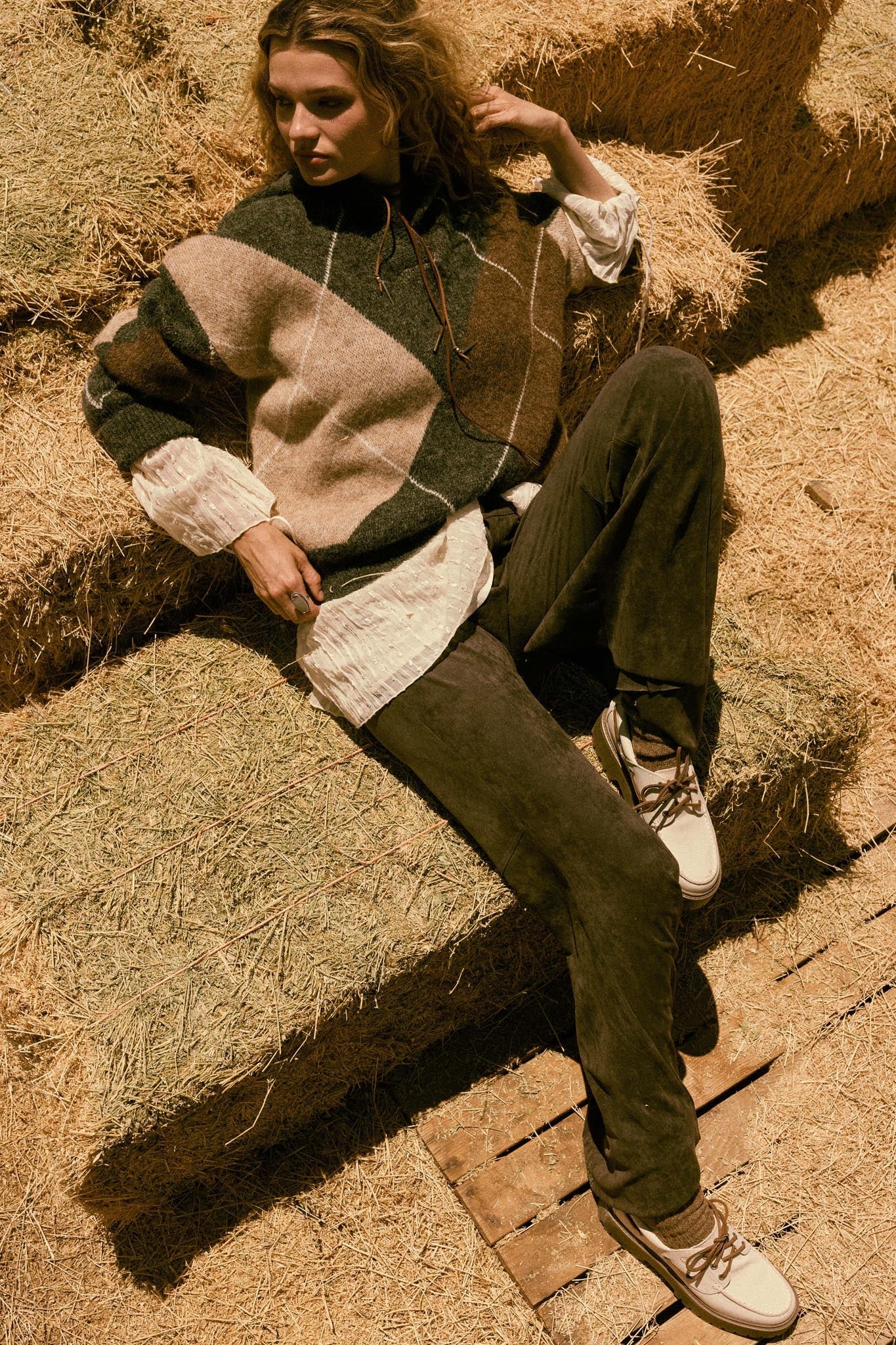 Crossing Paths Argyle Knit Collared Sweater - Image 2
