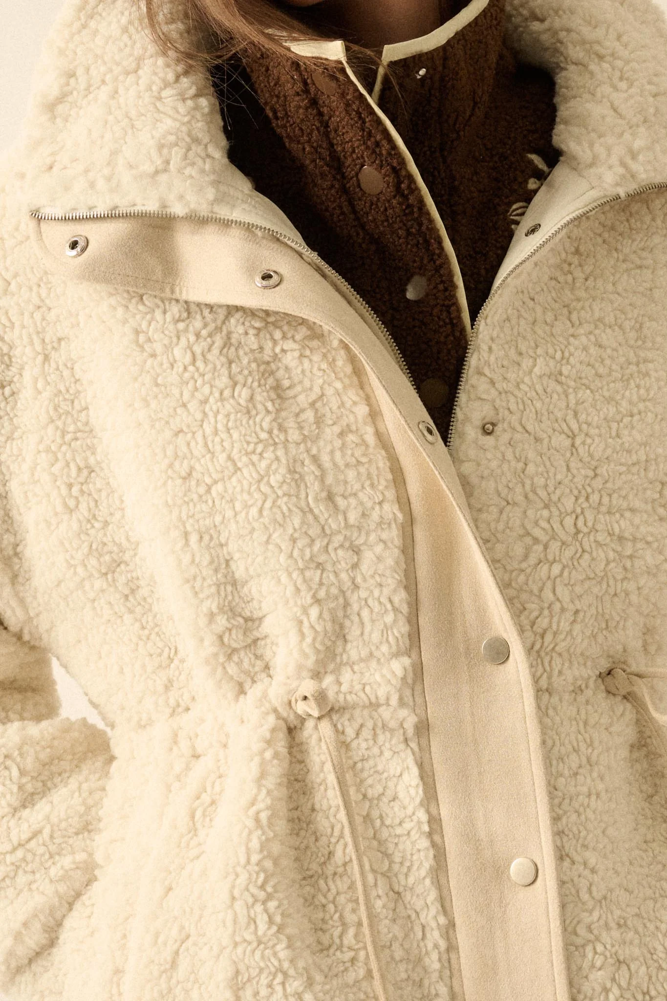 Cuddle Closer Sherpa Fleece Drawstring Coat - Image 7