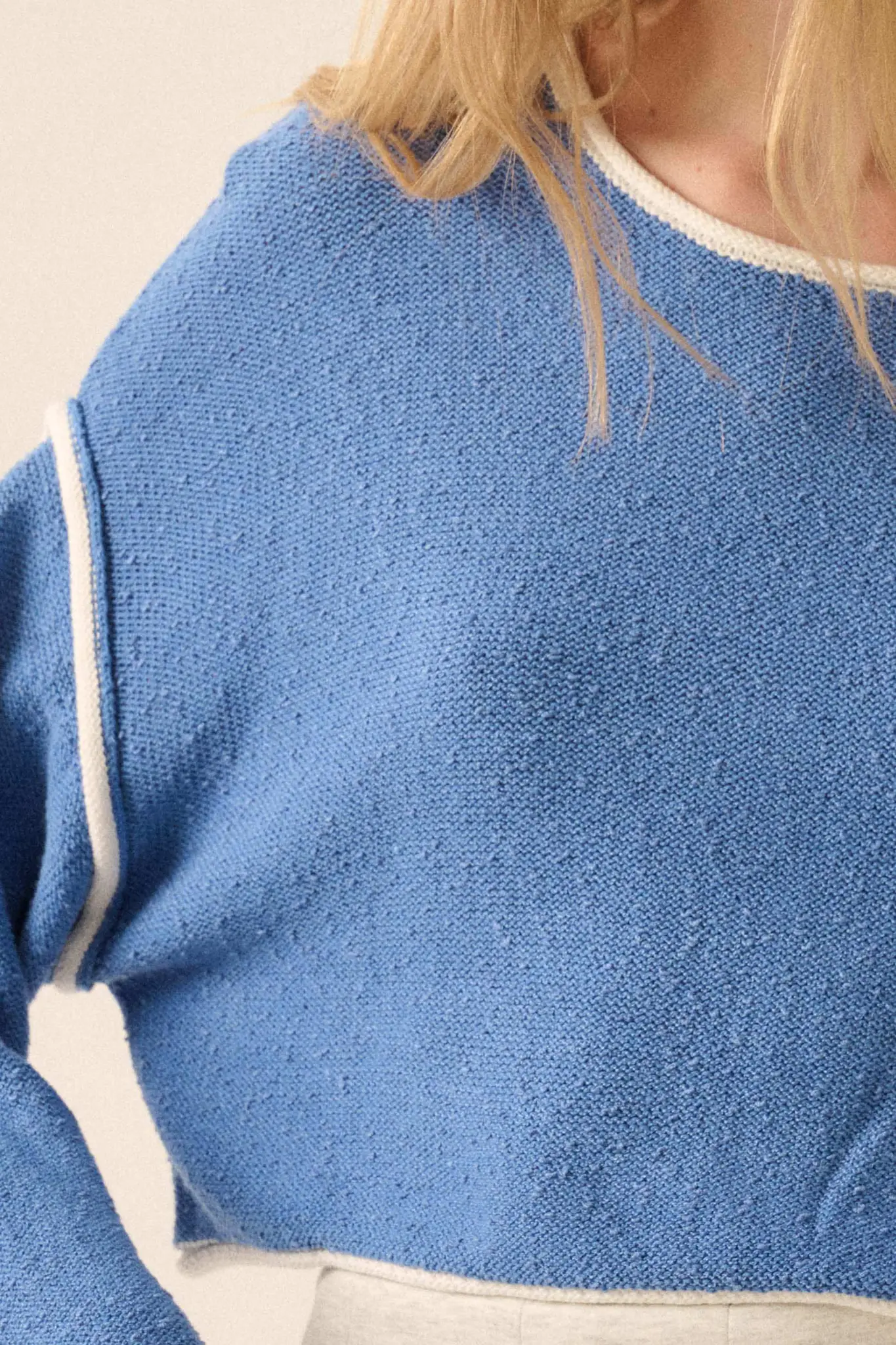 Cuddle Party Cropped Exposed-Seam Sweater - Image 7