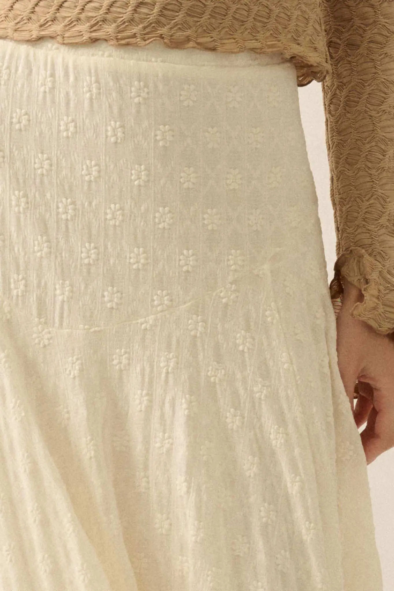 Dainty Days Floral Lace Asymmetrical Midi Skirt - Image 3