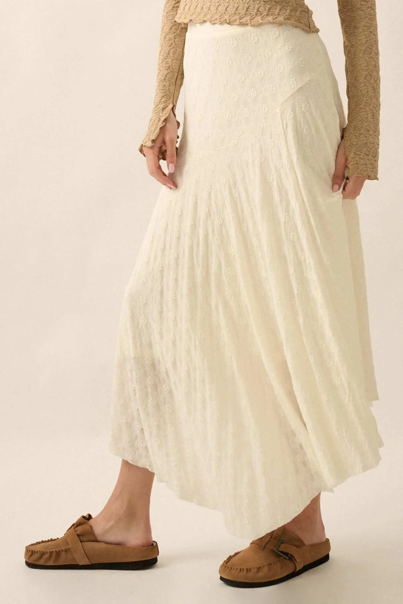 Dainty Days Floral Lace Asymmetrical Midi Skirt - Image 5