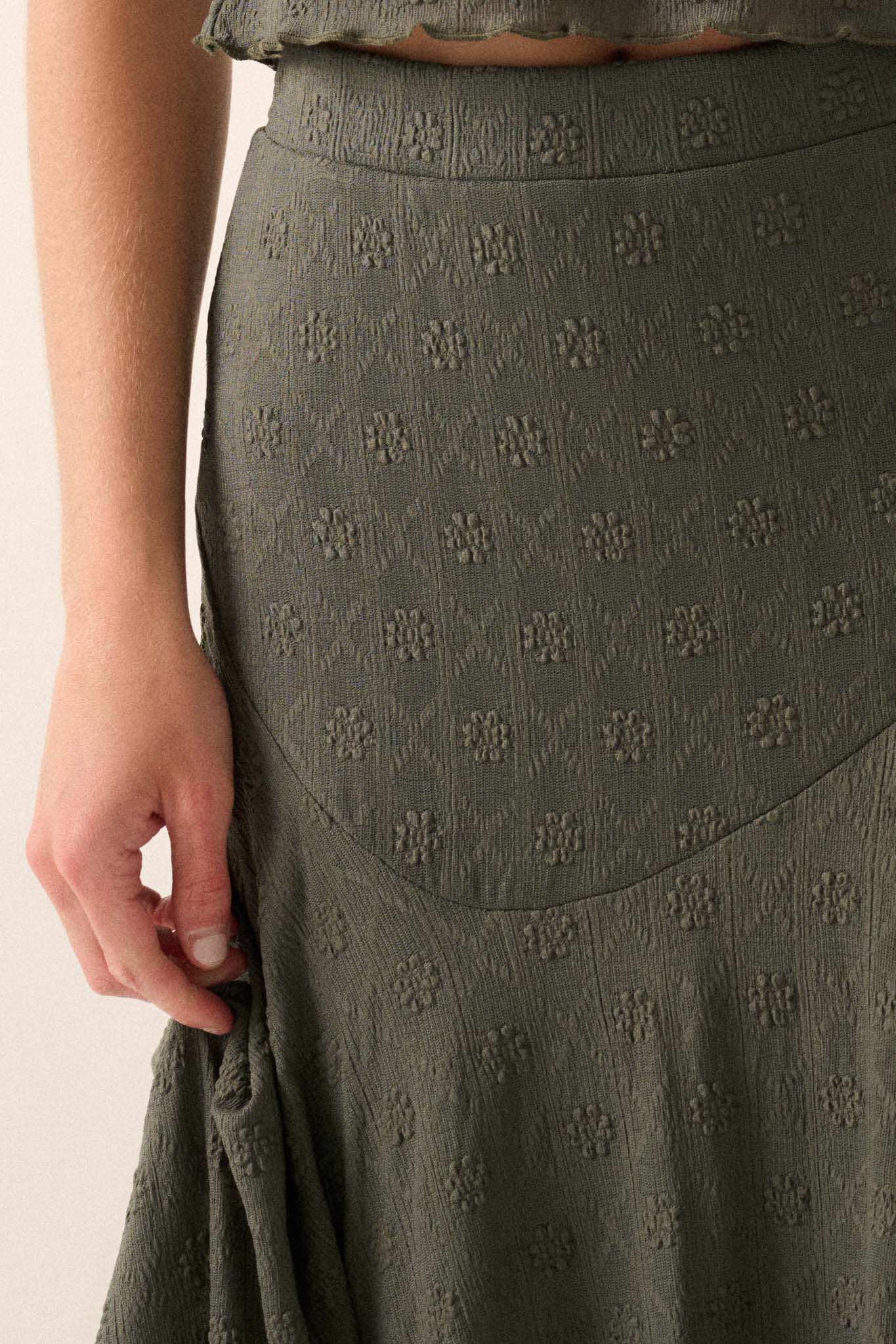 Dainty Days Floral Lace Asymmetrical Midi Skirt - Image 8
