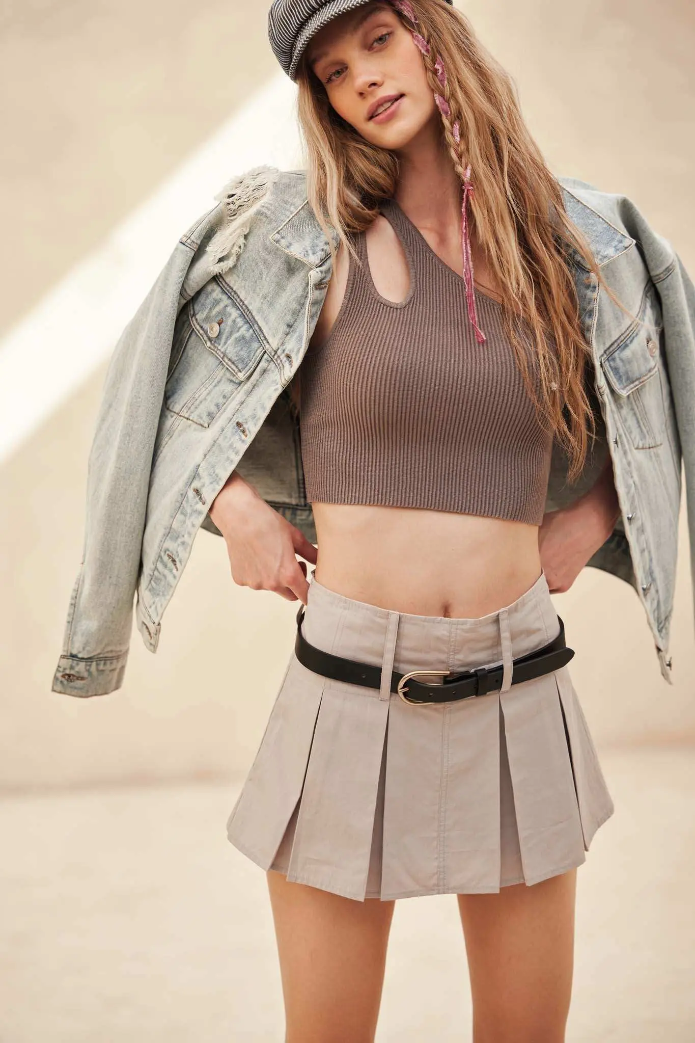 Dance All Day Pleated Cotton Twill Mini Skort - Image 13