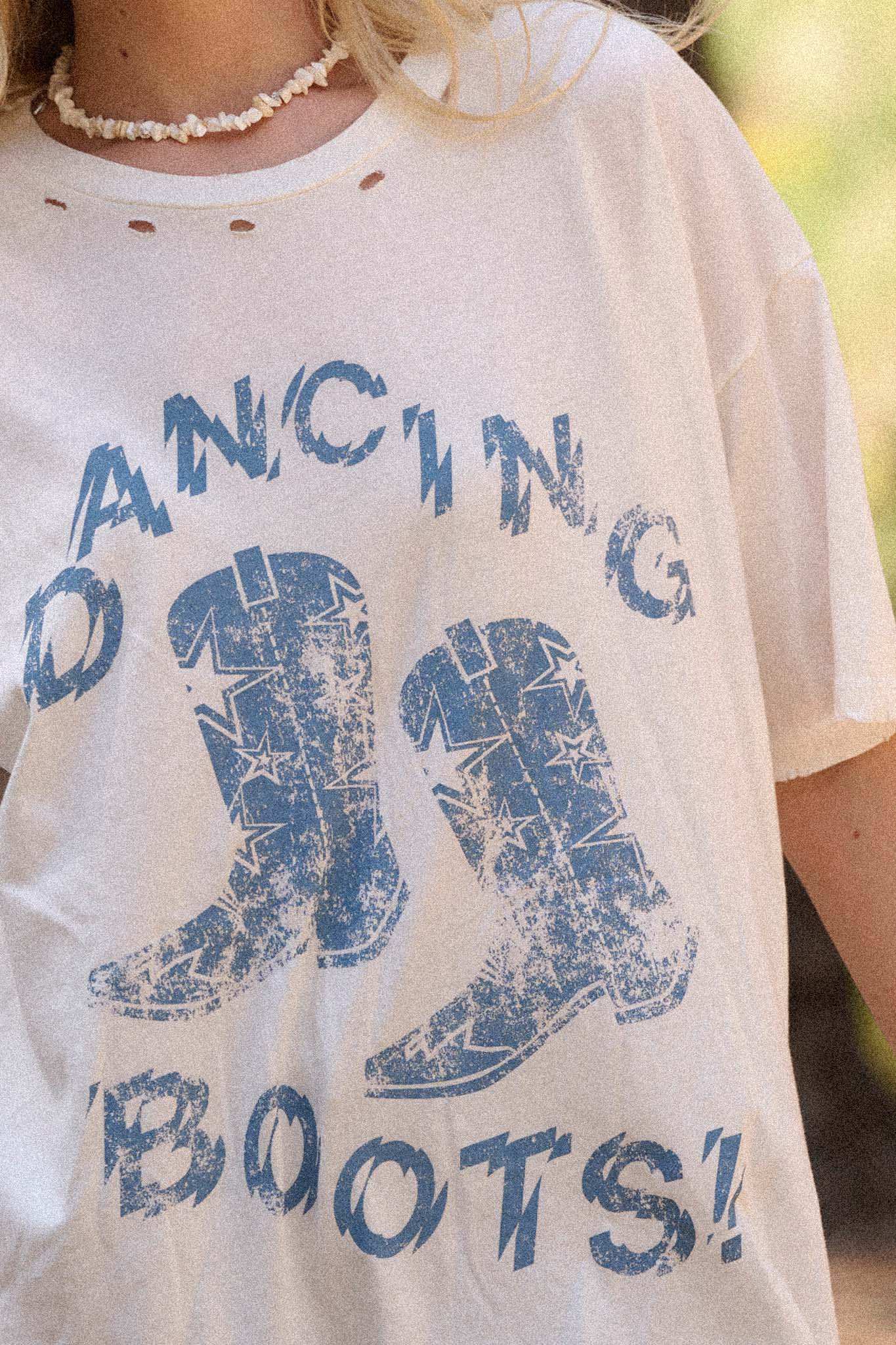 Dancing Boots Distressed Oversize Graphic Tee - Image 2