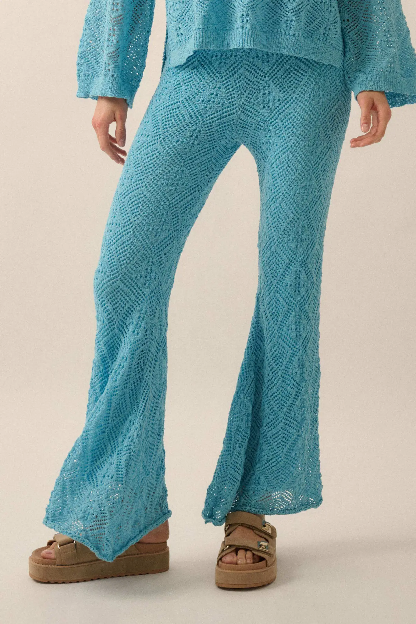 Dancing Diamonds Pointelle Crochet-Knit Pants - Image 11