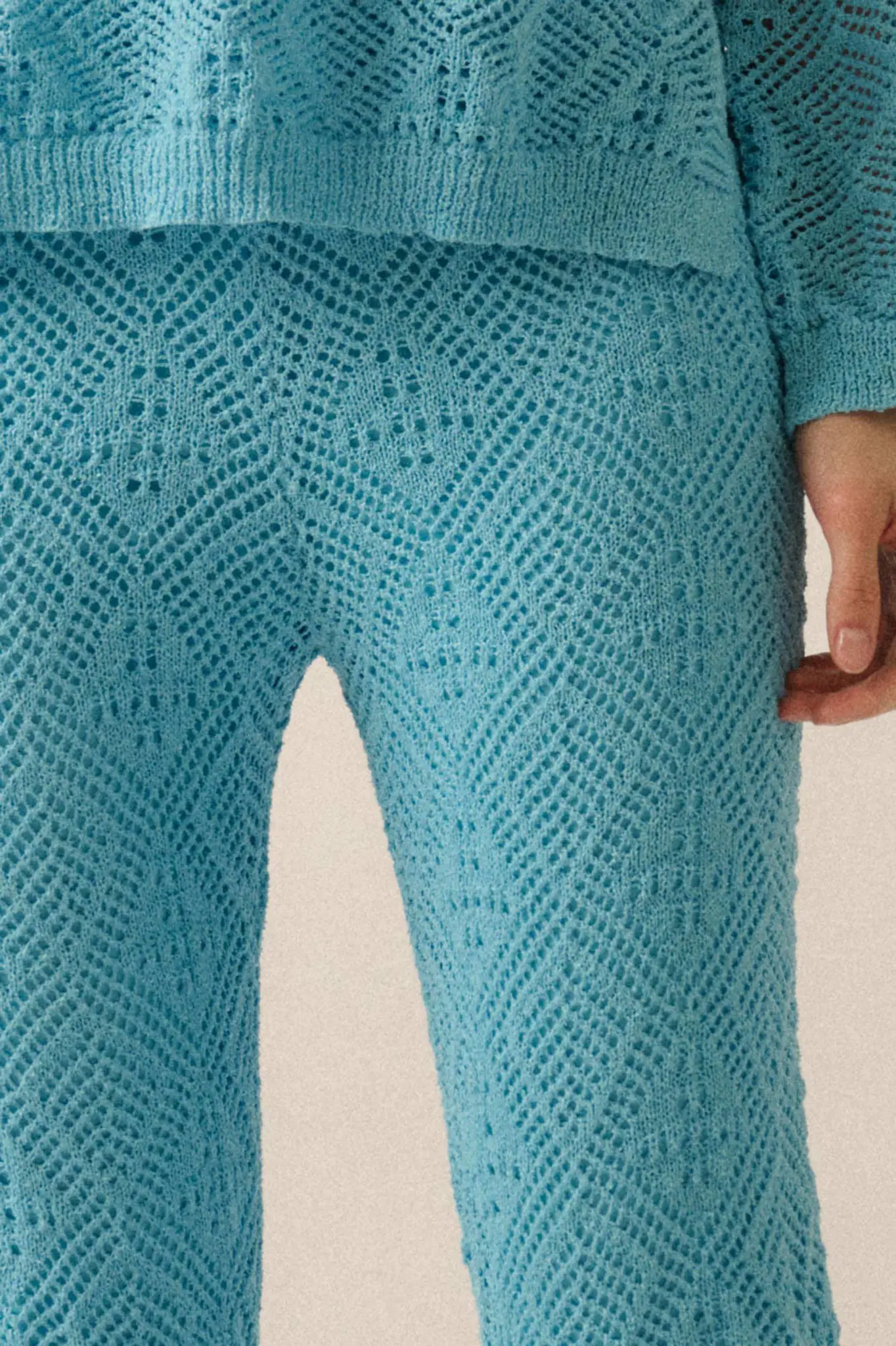 Dancing Diamonds Pointelle Crochet-Knit Pants - Image 12