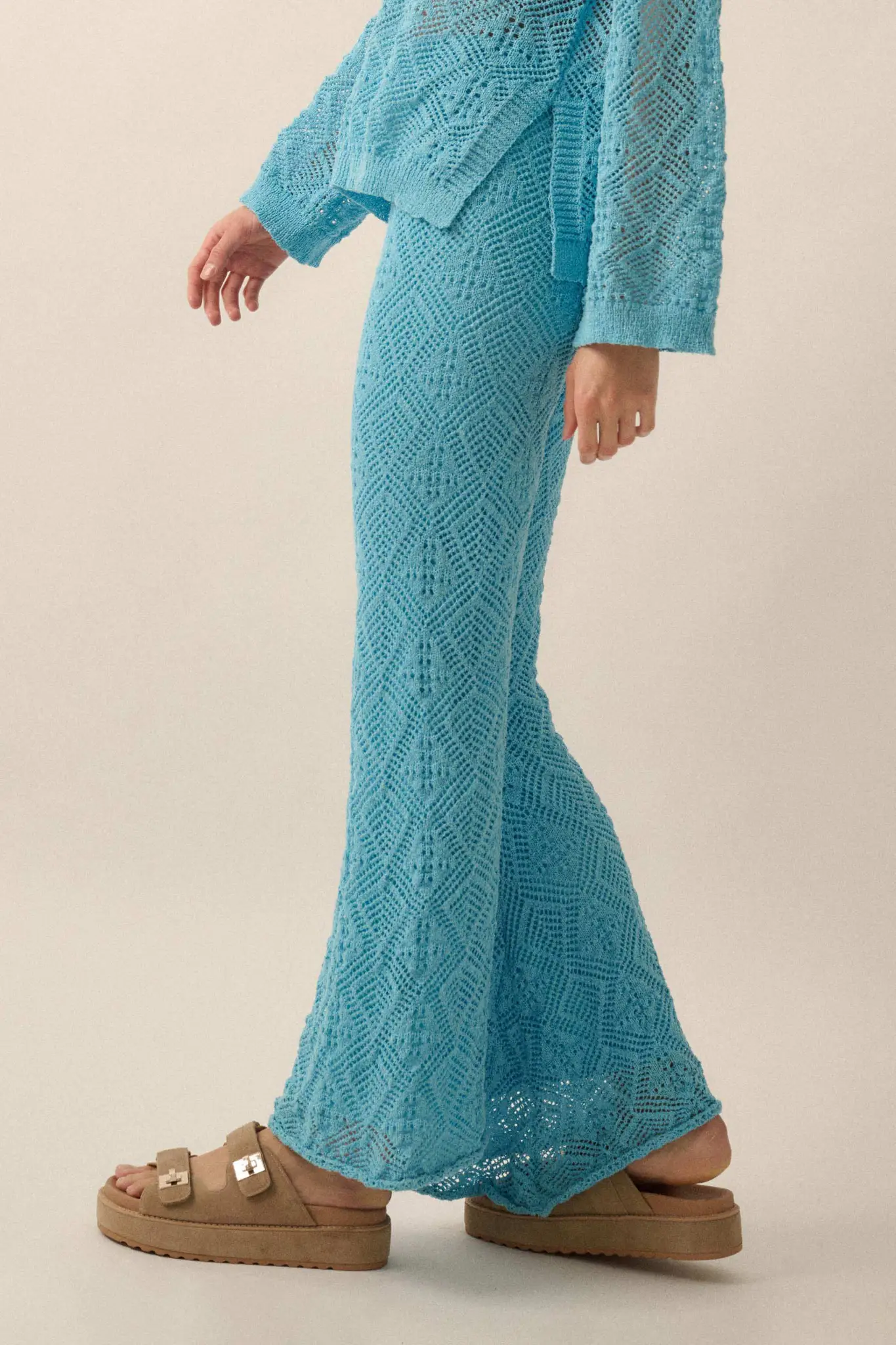 Dancing Diamonds Pointelle Crochet-Knit Pants - Image 14