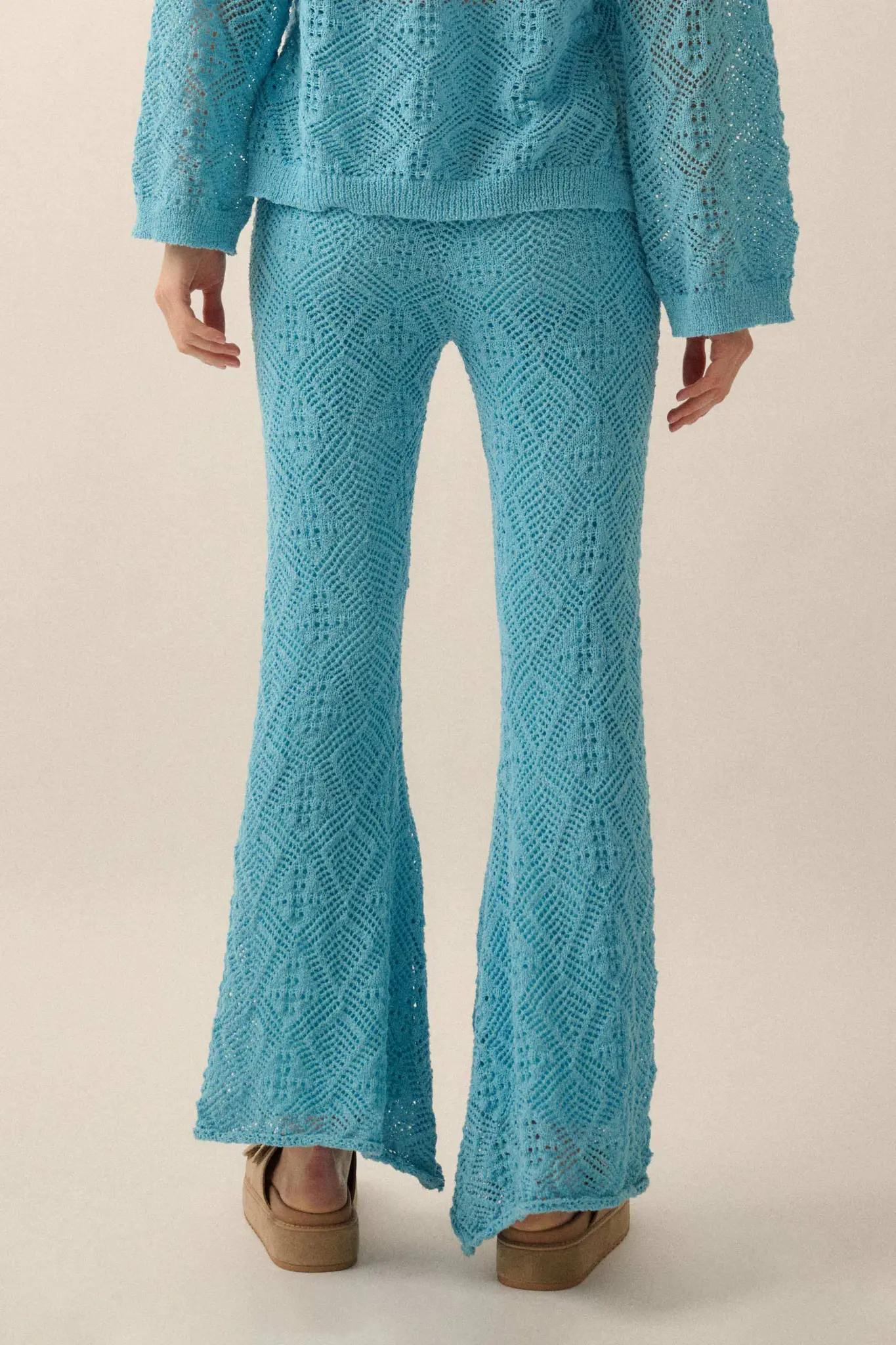 Dancing Diamonds Pointelle Crochet-Knit Pants - Image 15