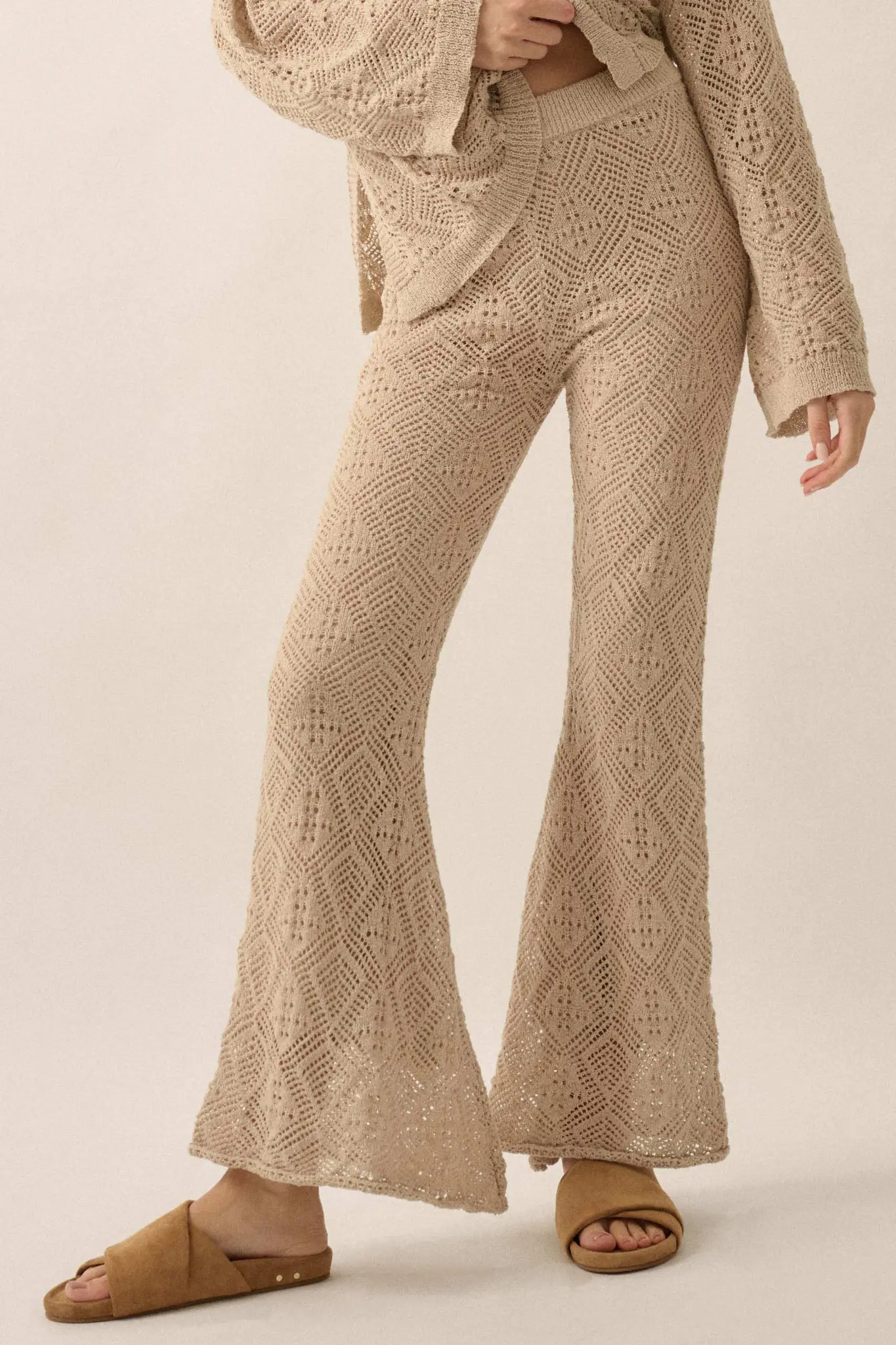 Dancing Diamonds Pointelle Crochet-Knit Pants - Image 17