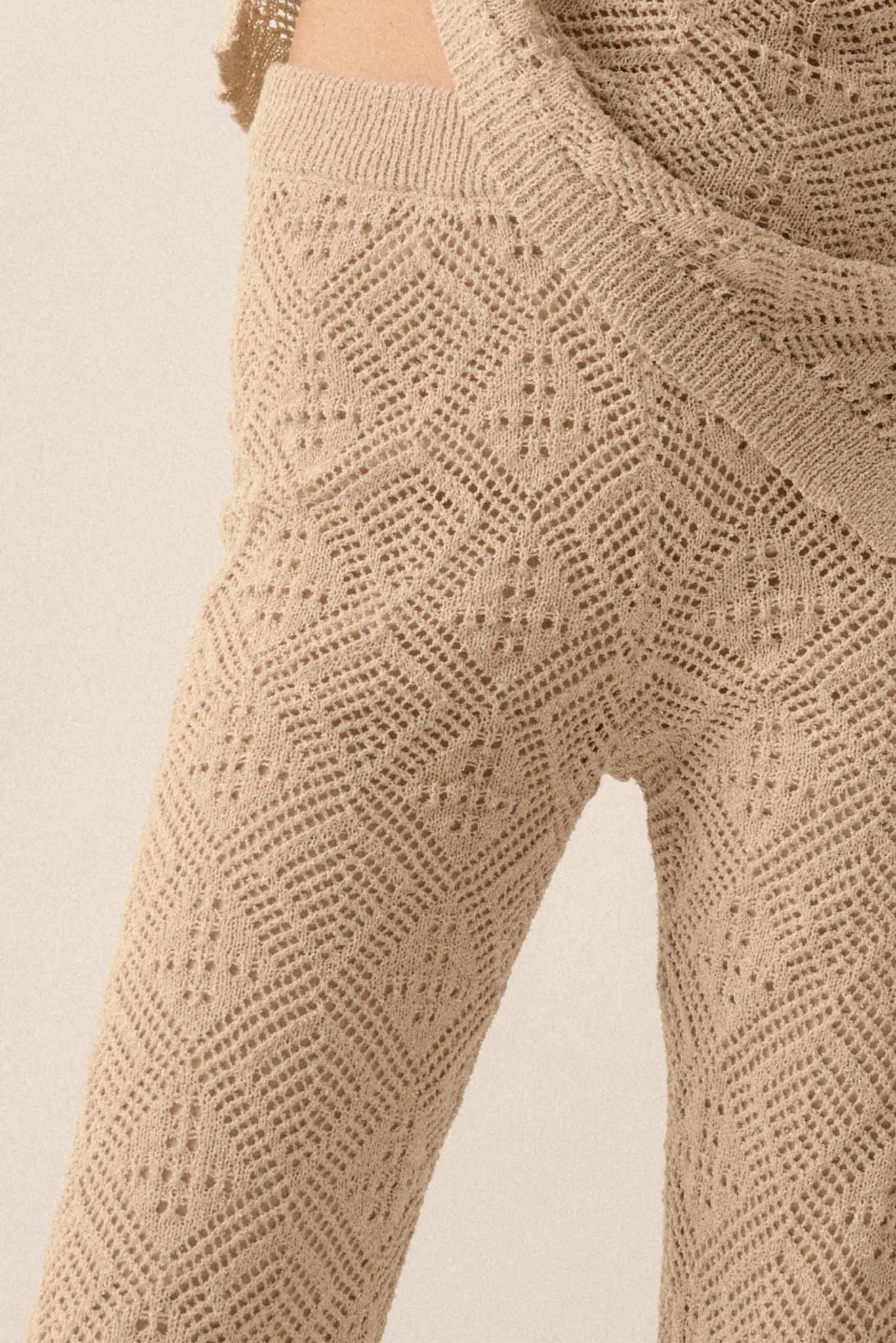 Dancing Diamonds Pointelle Crochet-Knit Pants - Image 18