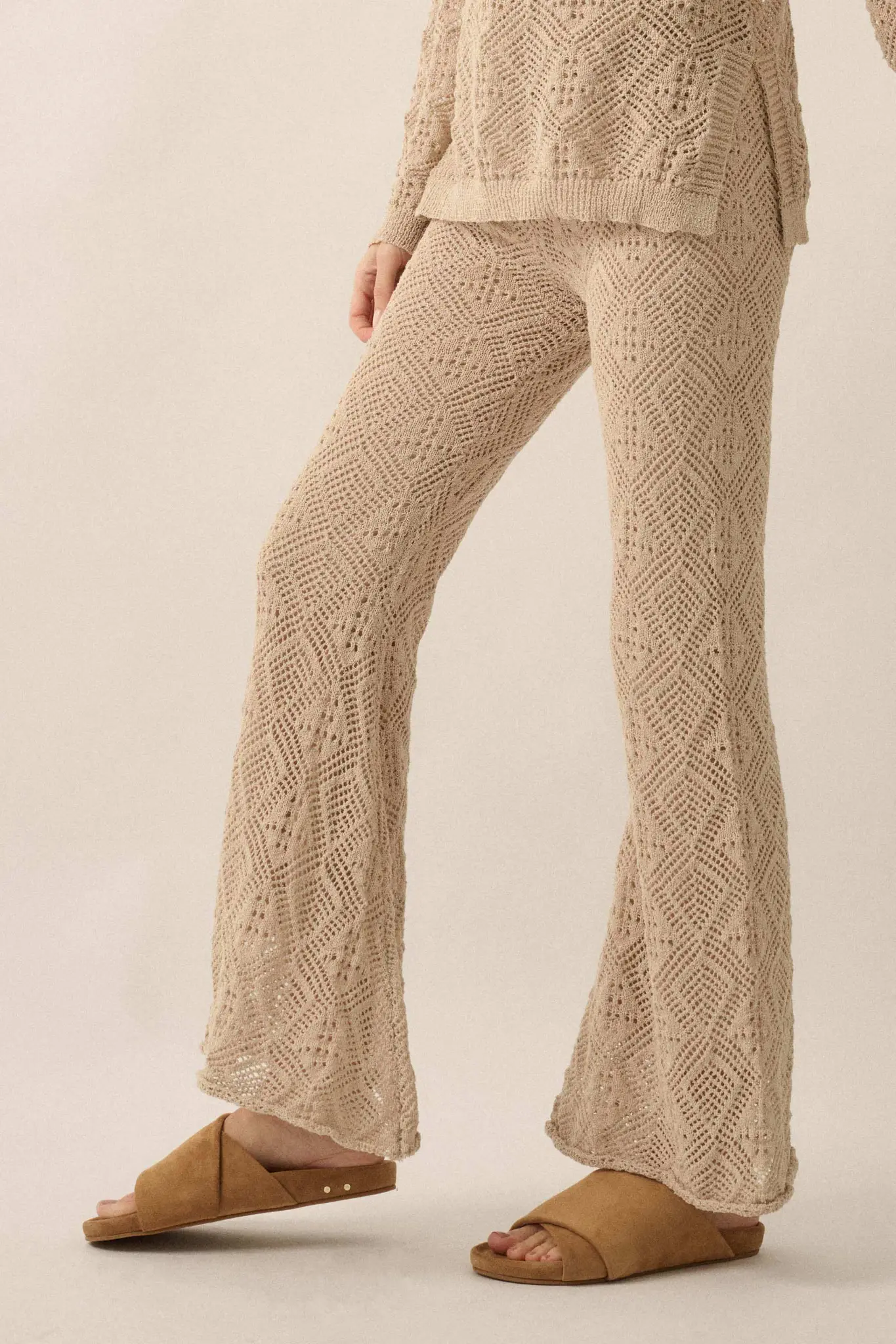 Dancing Diamonds Pointelle Crochet-Knit Pants - Image 20
