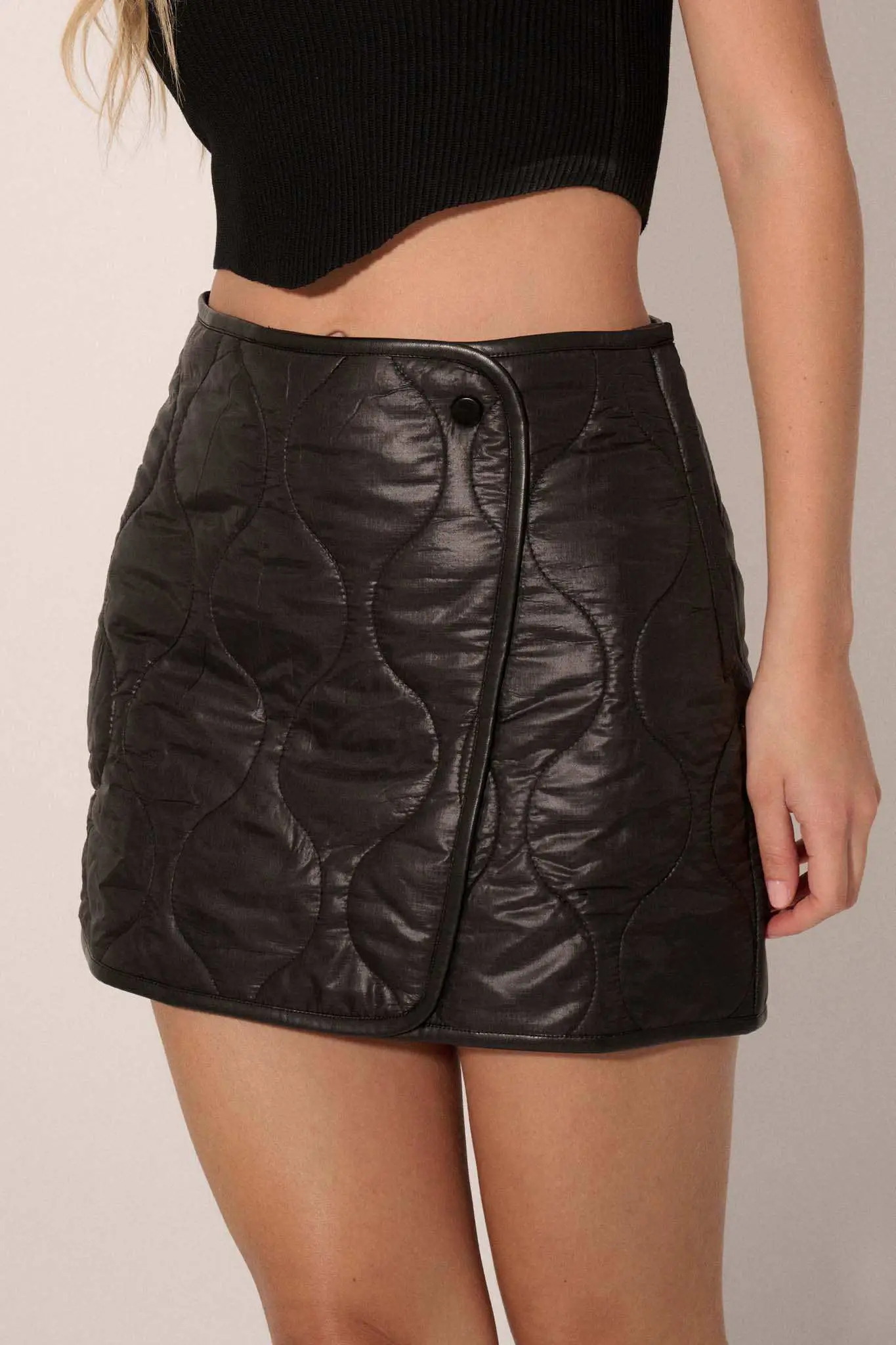 Dangerous Curves Quilted Vegan Leather Mini Skirt - Image 2