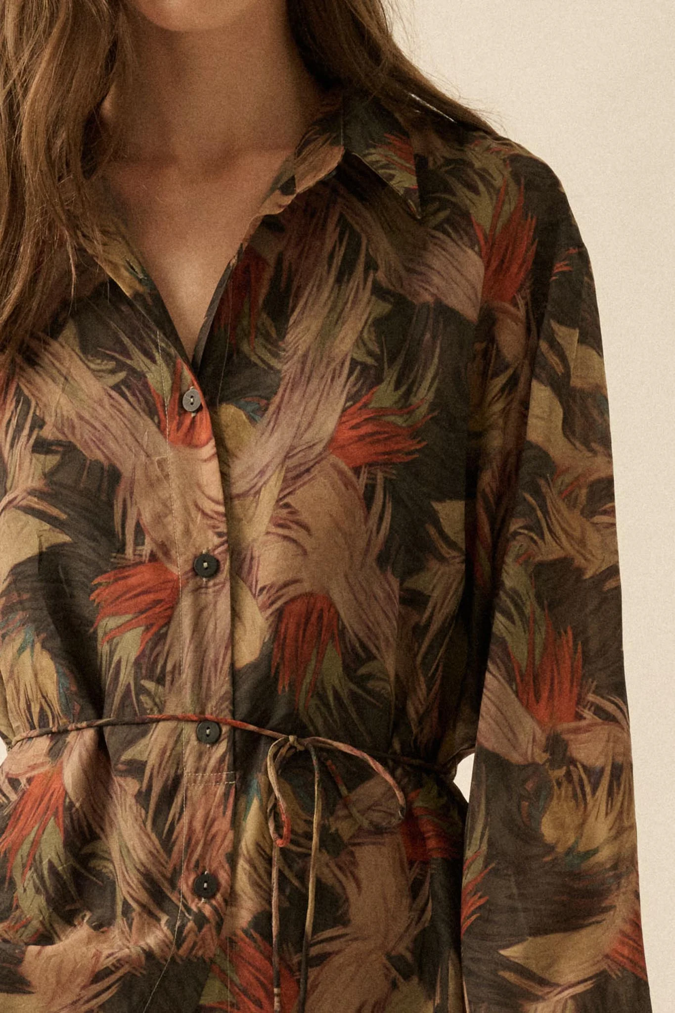 Dare to Imagine Abstract-Print Belted Shirt Romper - Image 11