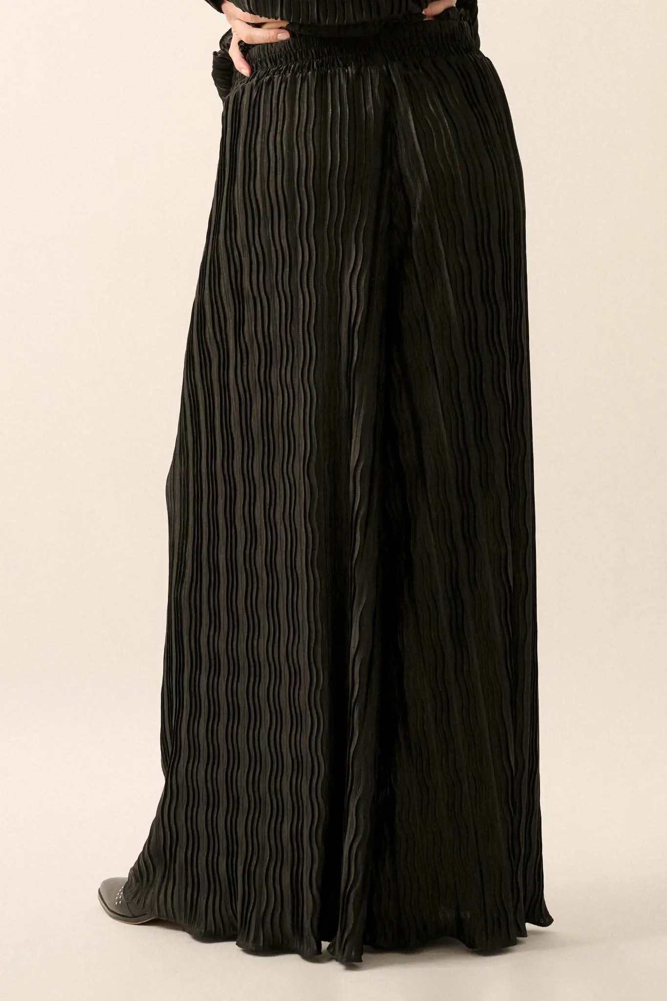 Dark Tide Pleated Wide-Leg Palazzo Pants - Image 7