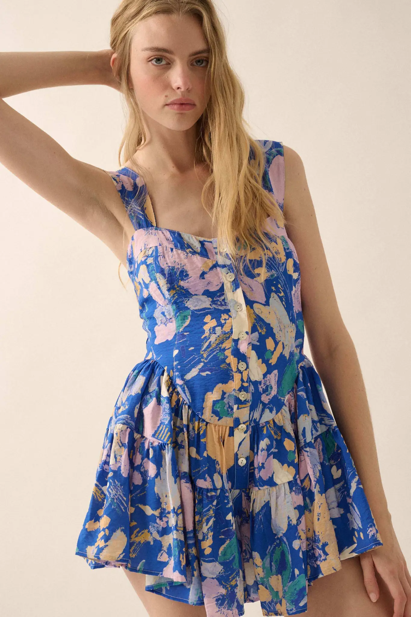 Dawn Blossoms Floral Ruffled Romper Dress - Image 11