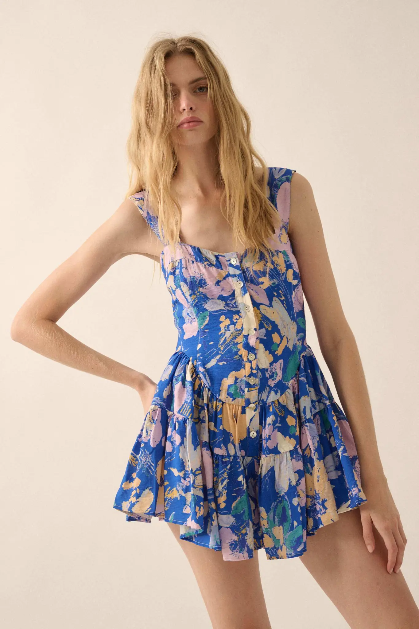 Dawn Blossoms Floral Ruffled Romper Dress - Image 13