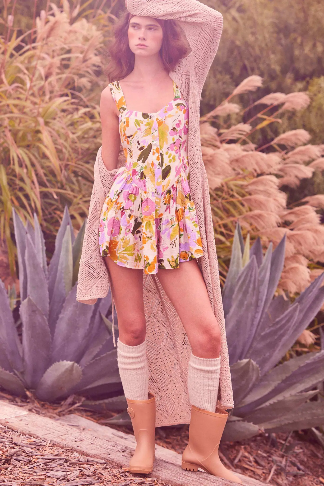 Dawn Blossoms Floral Ruffled Romper Dress - Image 2