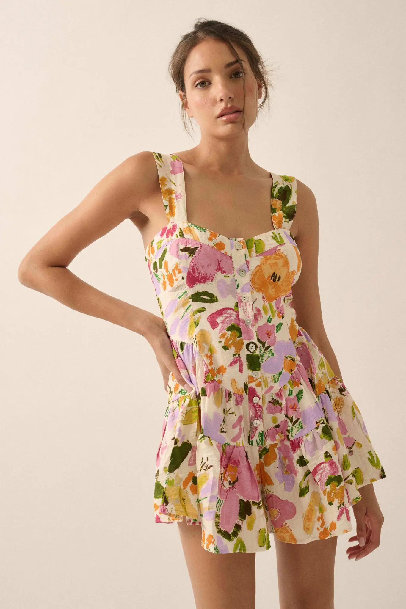 Dawn Blossoms Floral Ruffled Romper Dress - Image 4