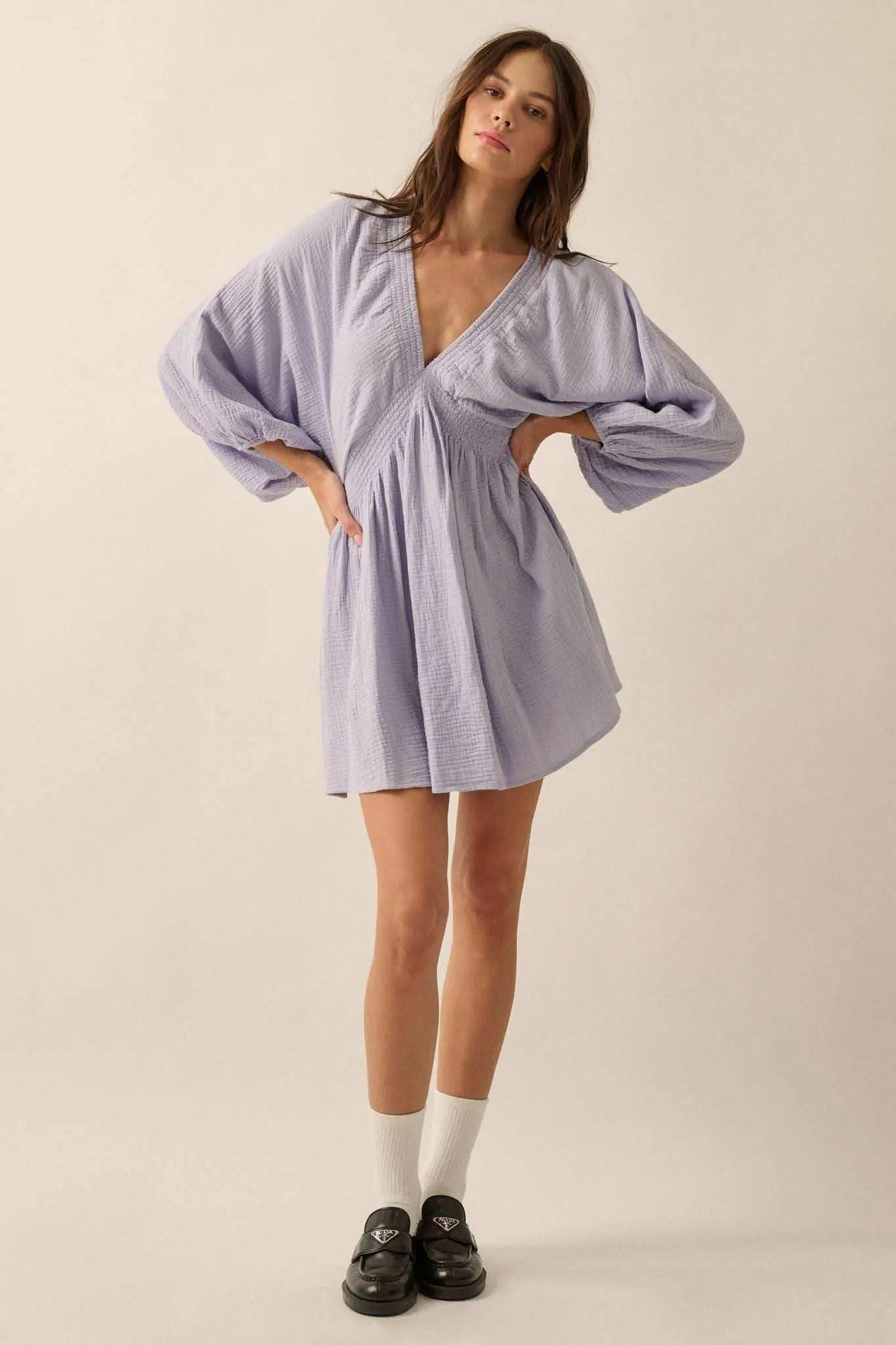 Dawn of Love Crinkle Cotton Kimono Mini Dress - Image 3