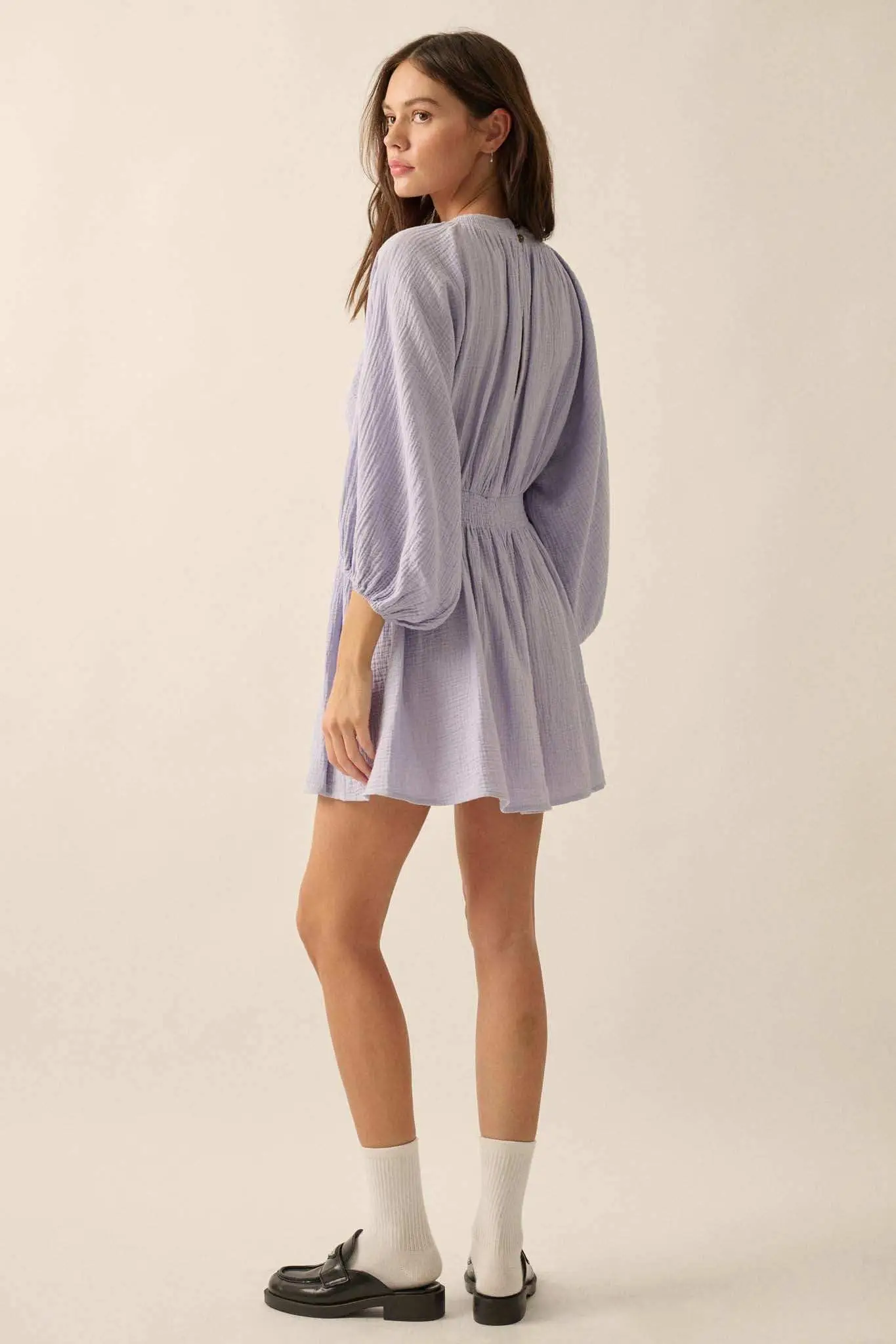 Dawn of Love Crinkle Cotton Kimono Mini Dress - Image 5