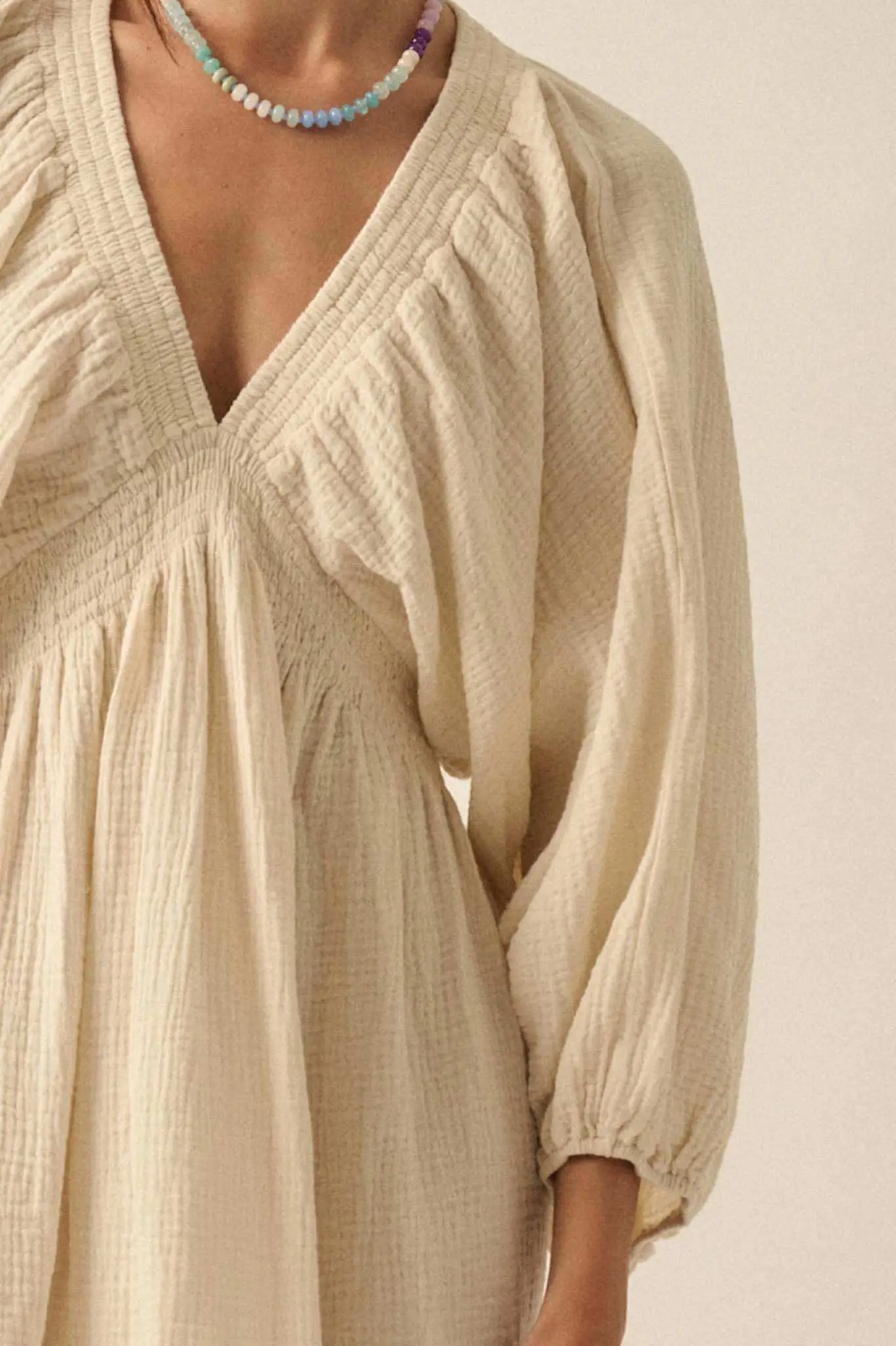 Dawn of Love Crinkle Cotton Kimono Mini Dress - Image 7
