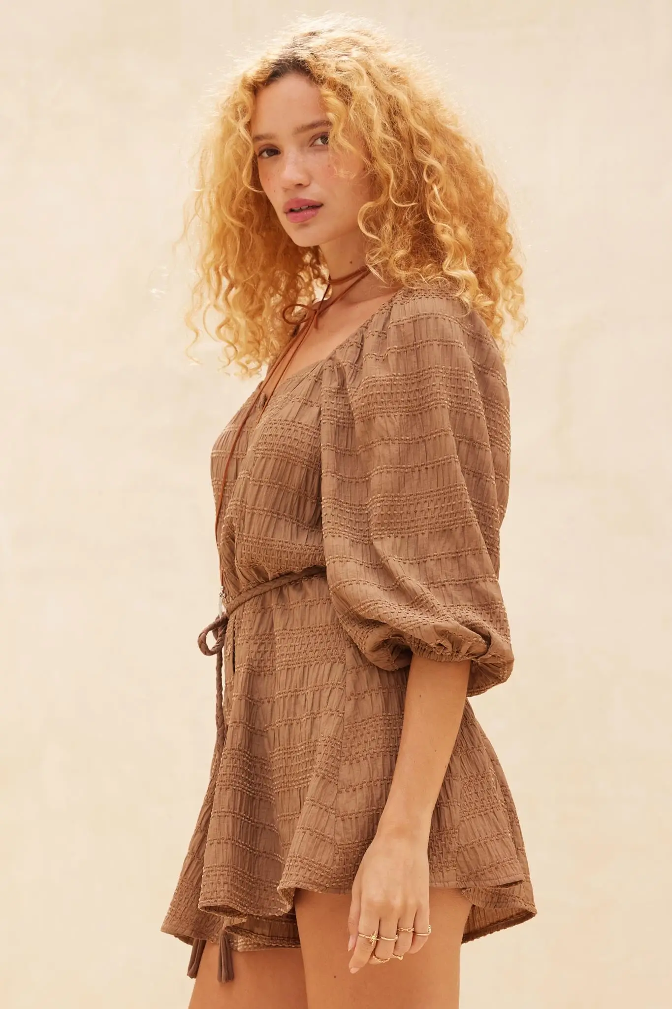 Day by Day Smocked Bubble-Sleeve Romper - Image 8