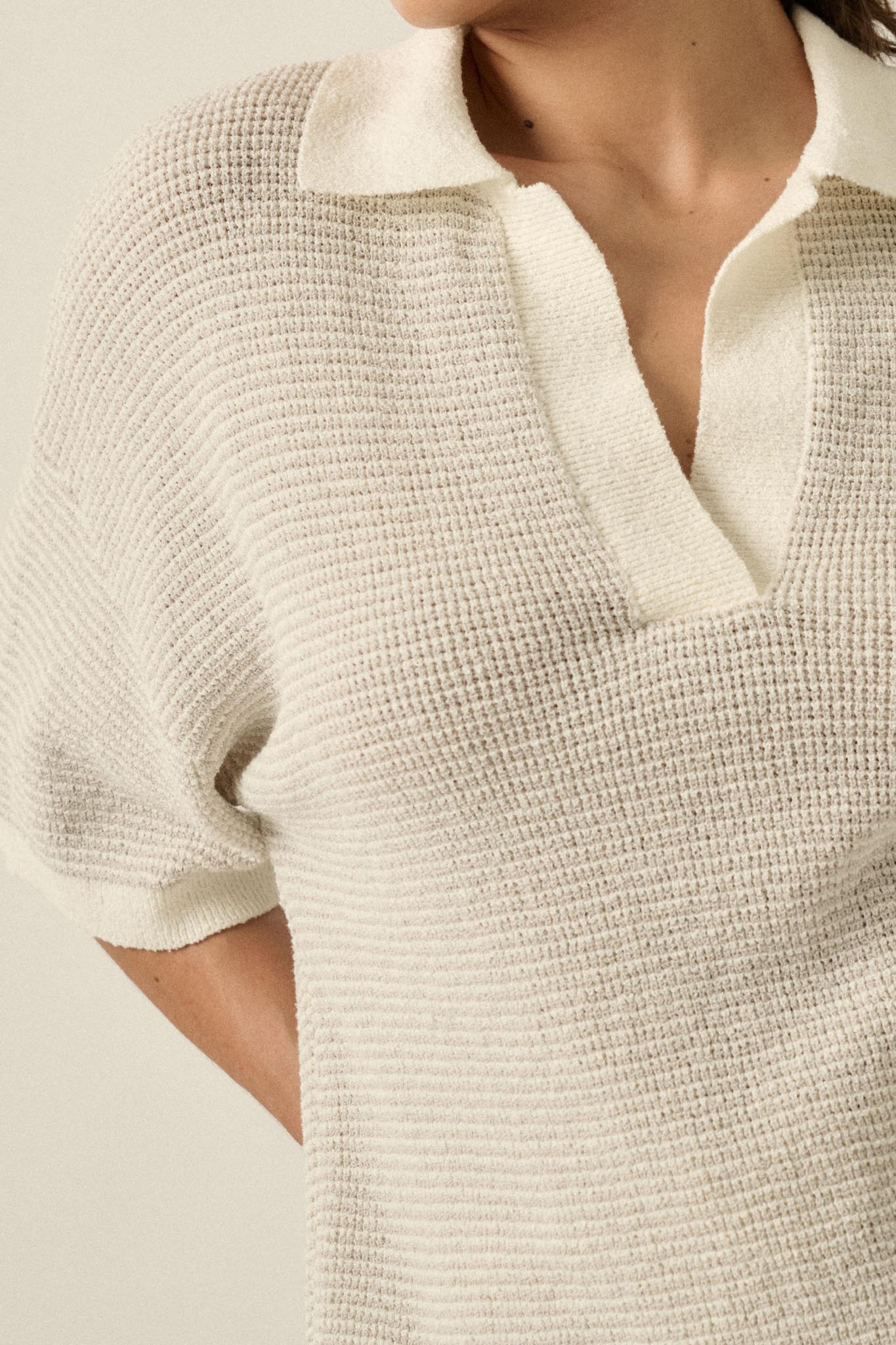 Days of Joy Striped Short-Sleeve Polo Sweater - Image 14