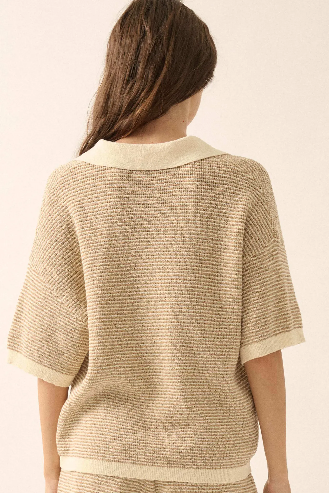 Days of Joy Striped Short-Sleeve Polo Sweater - Image 39