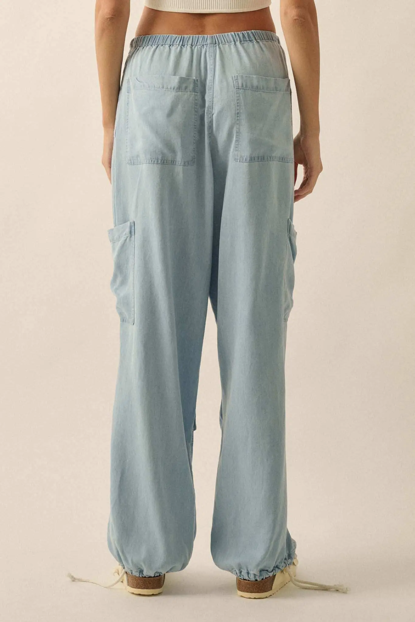 Denim Daze Drawstring Cargo Parachute Pants - Image 8
