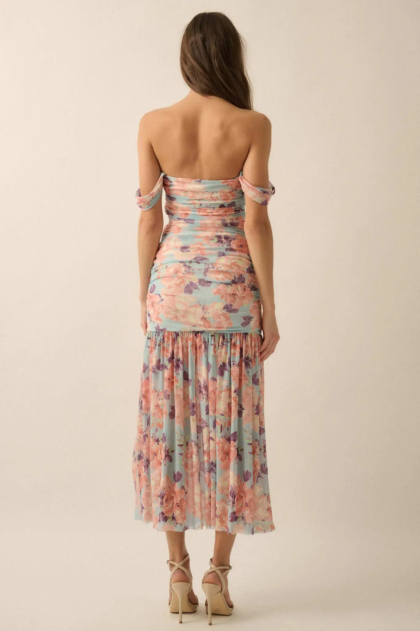 Dewy Dreams Floral Mesh Off-Shoulder Maxi Dress - Image 15