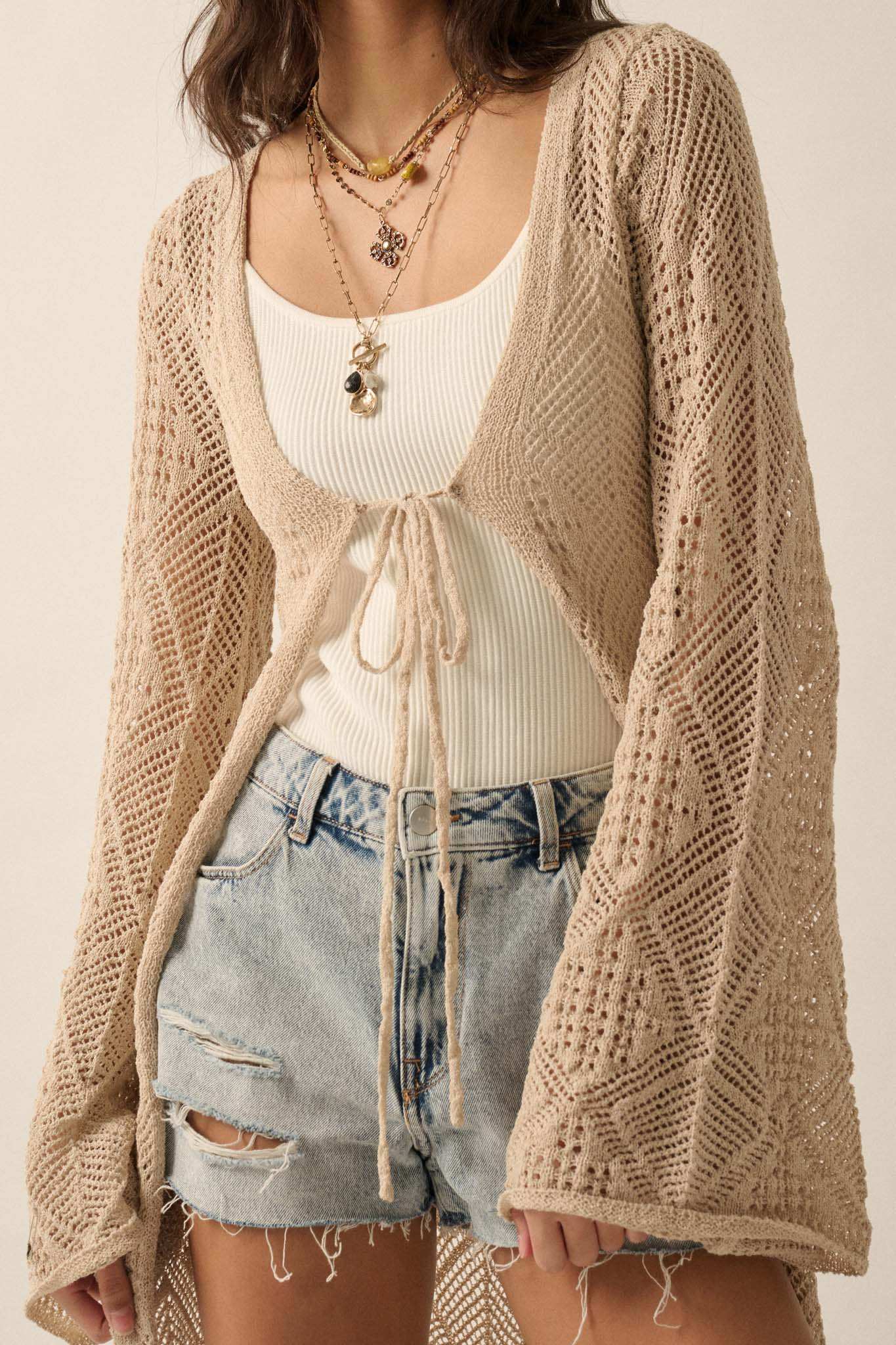 Diamond Days Geometric Crochet Duster Cardigan - Image 13