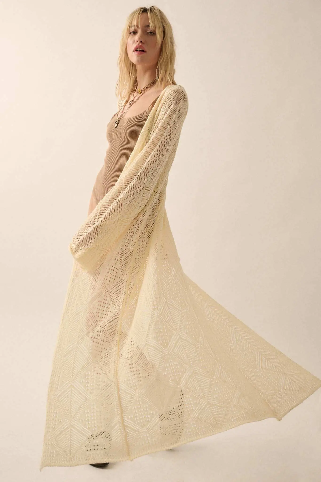 Diamond Days Geometric Crochet Duster Cardigan - Image 8