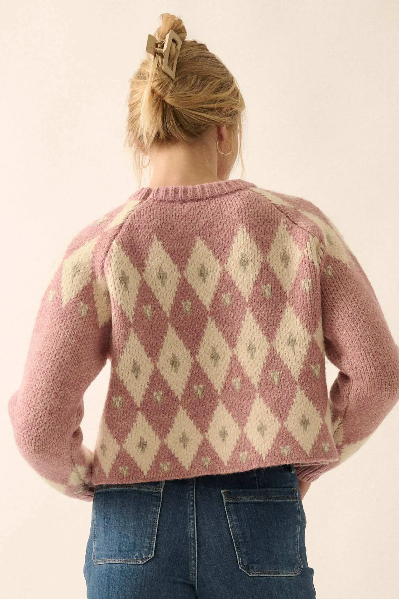 Diamonds Are Forever Argyle Cropped Sweater - Image 12