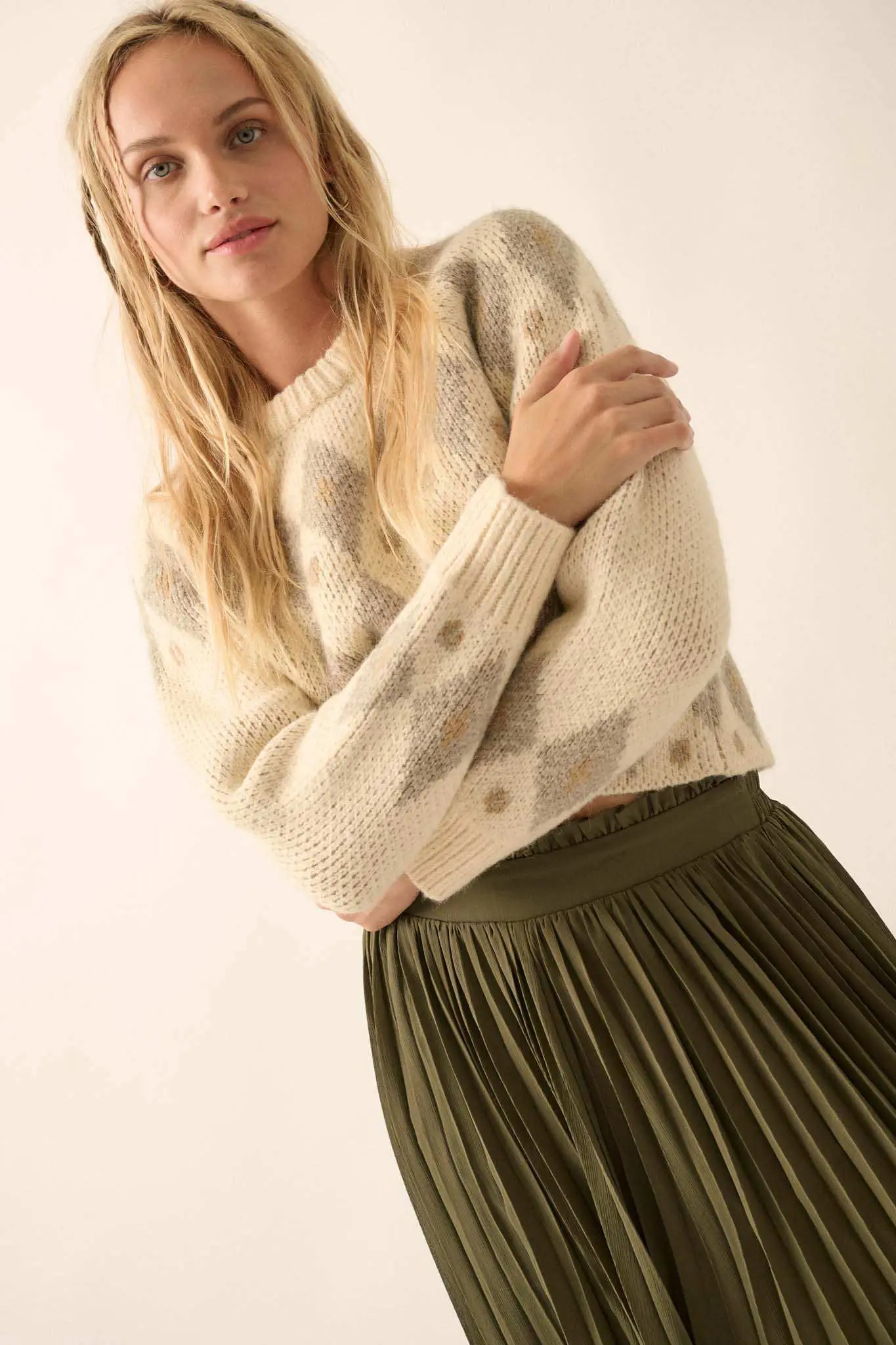 Diamonds Are Forever Argyle Cropped Sweater - Image 5