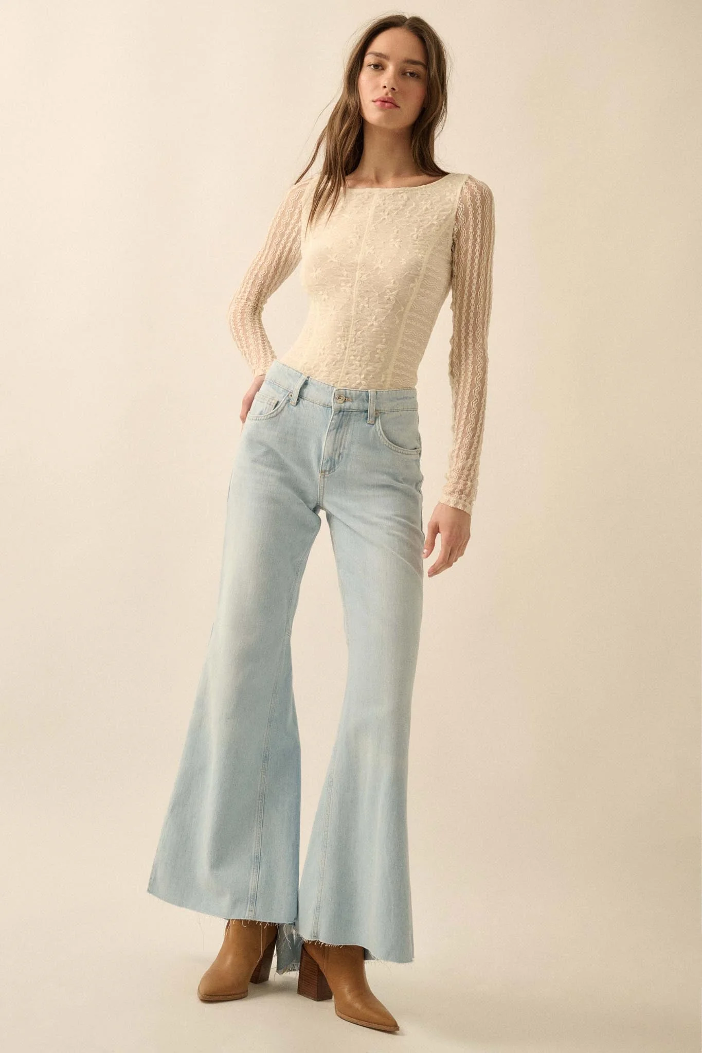 Divine Light Lace Long-Sleeve Boatneck Bodysuit - Image 18