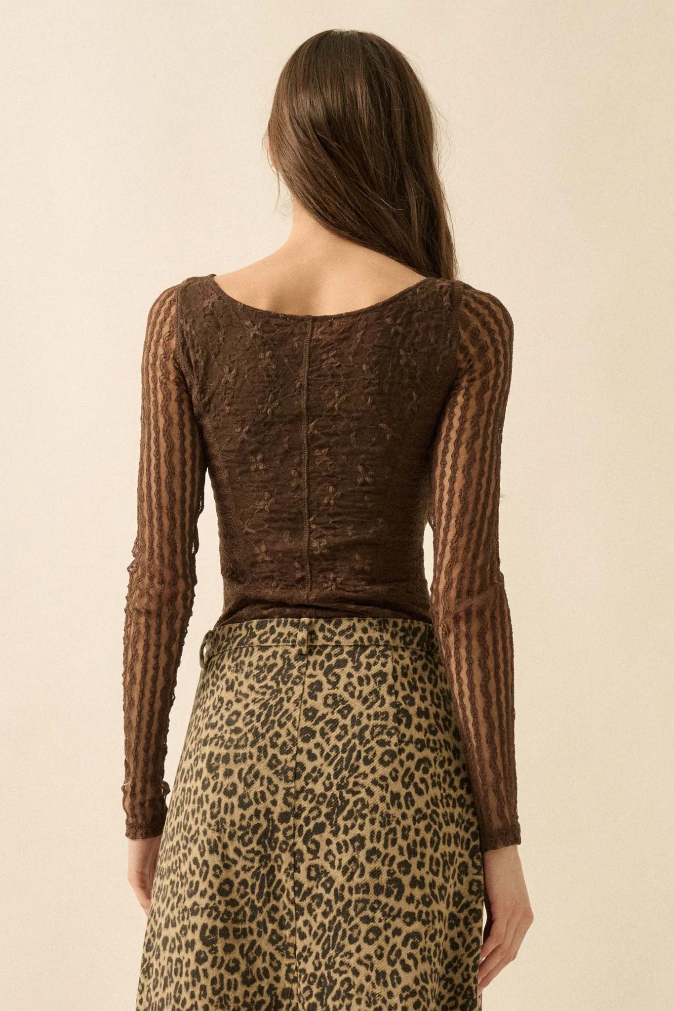 Divine Light Lace Long-Sleeve Boatneck Bodysuit - Image 9