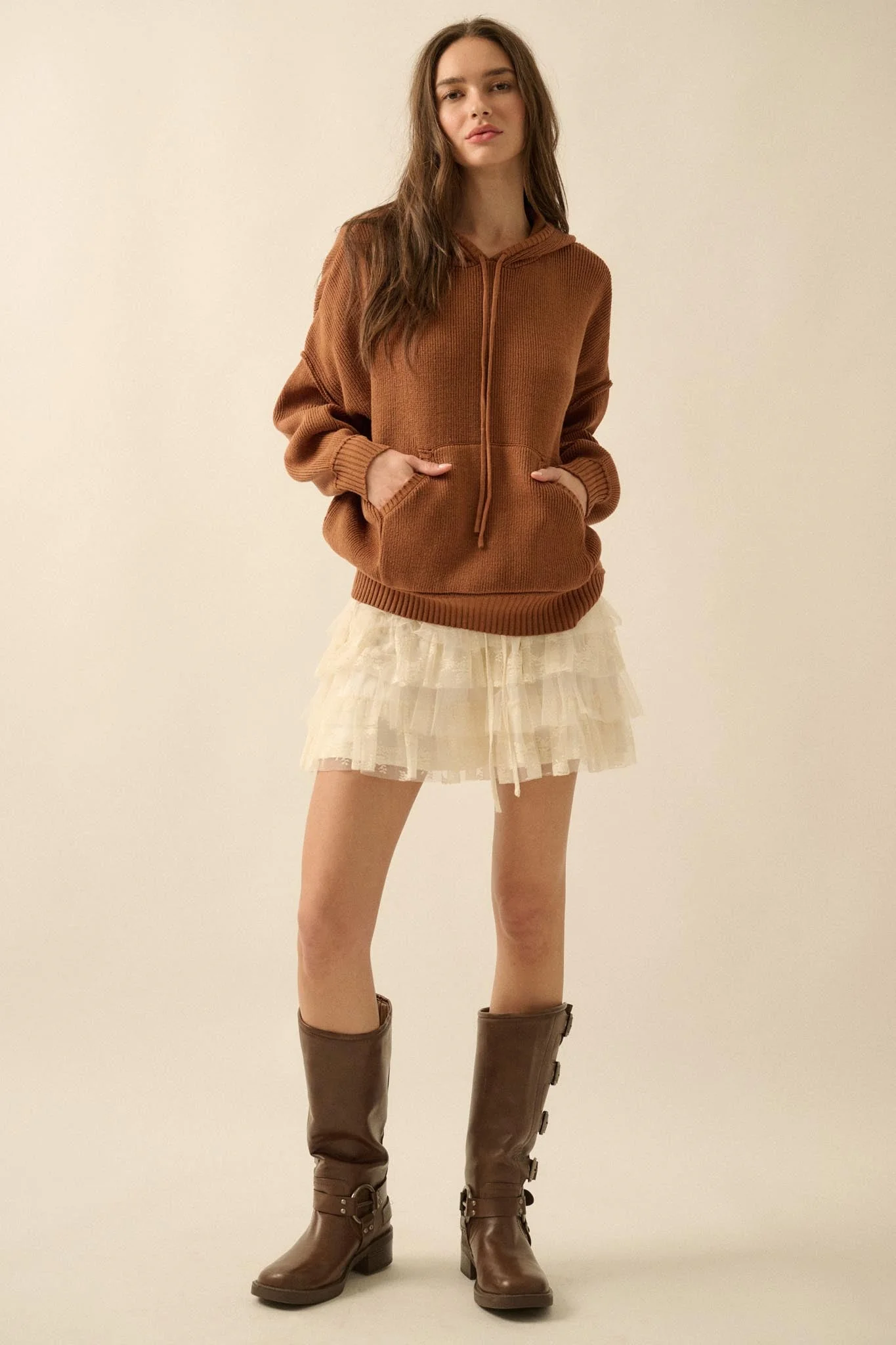 Dolled Up Lace and Mesh Tiered Ruffle Mini Skirt - Image 14